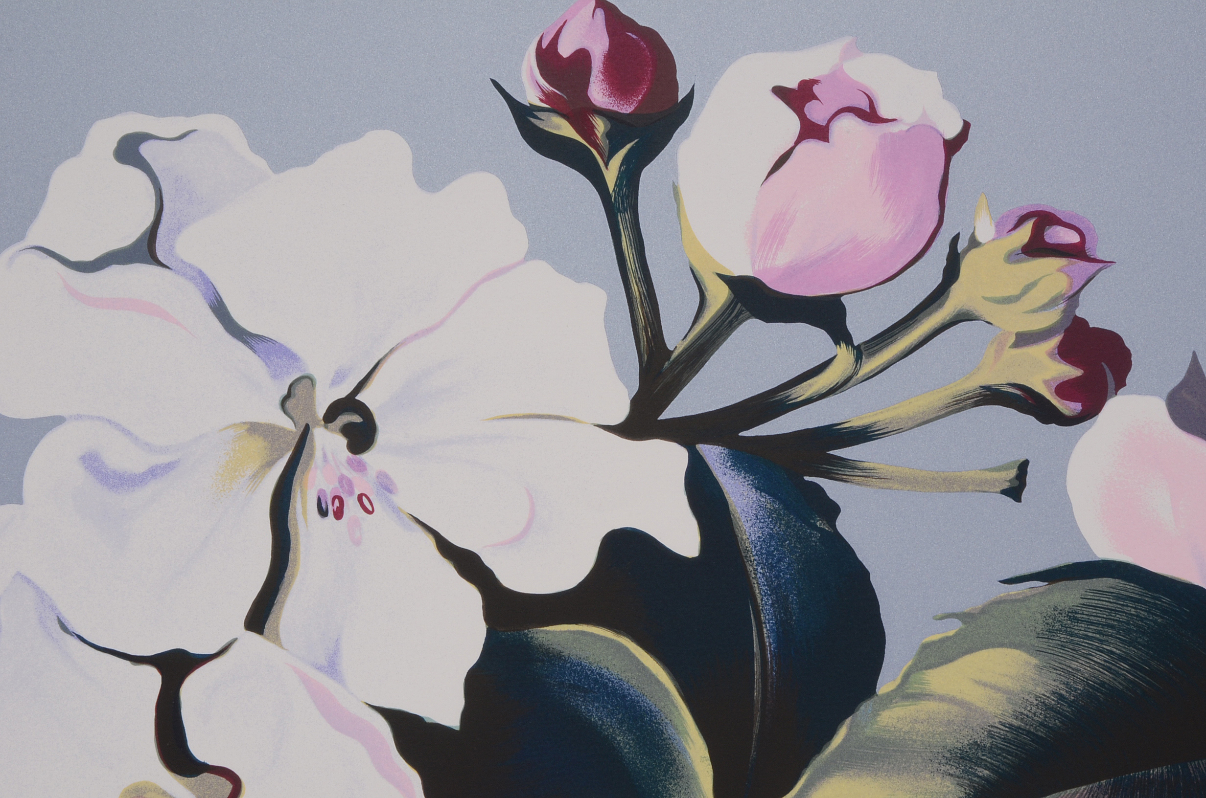 Lowell Nesbitt 1980 Signed Limited Edition Serigraph "Apple Blossom"