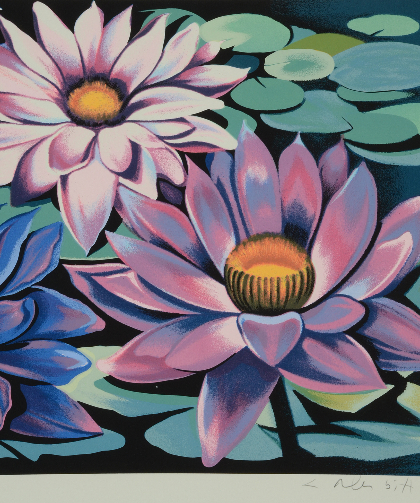 Lowell Nesbitt 1981 Signed Limited Edition Serigraph "Water Lilies"