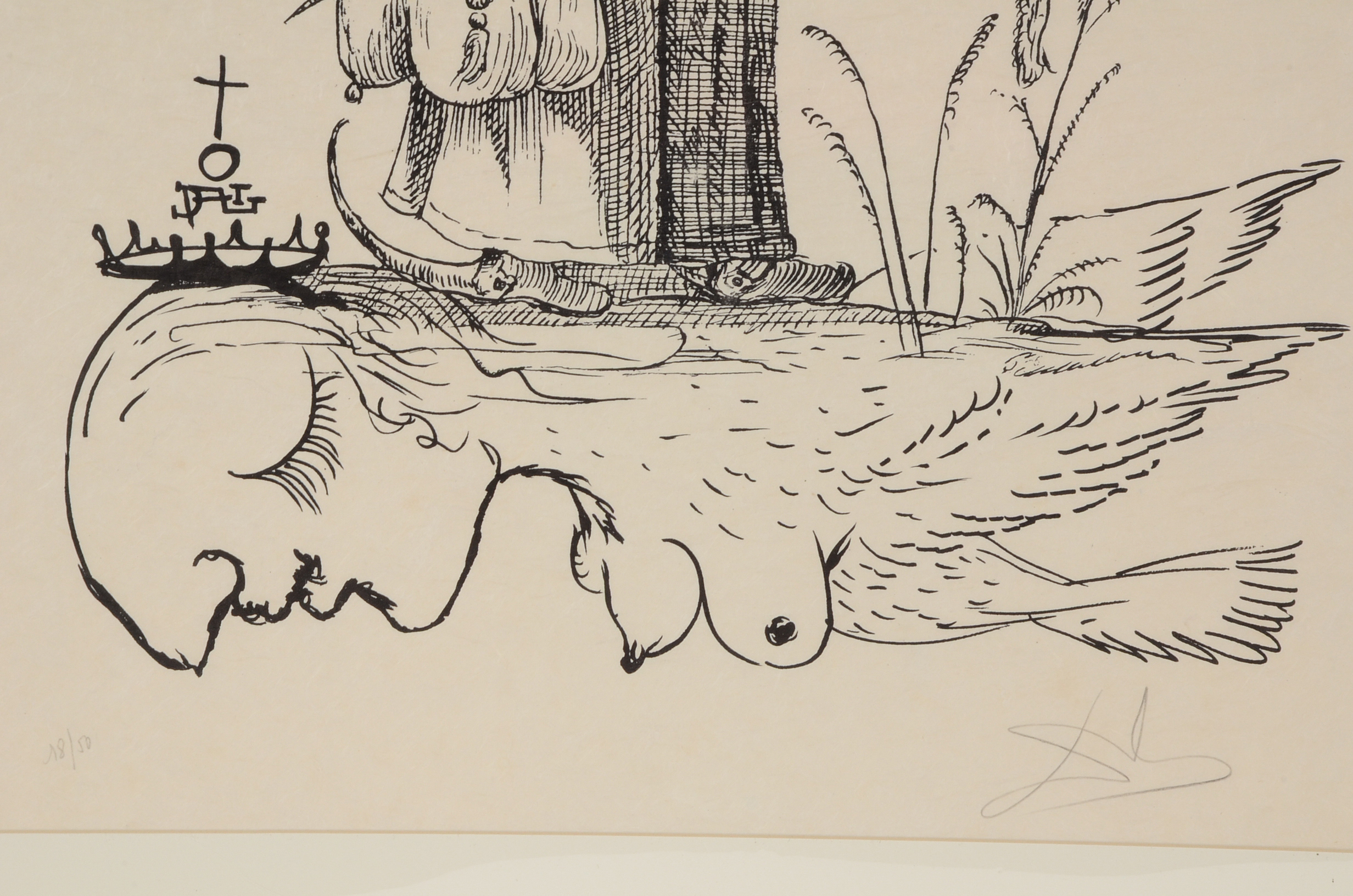 Salvador Dalí Original Lithograph from "Les songes drôlatiques de Pantagruel"