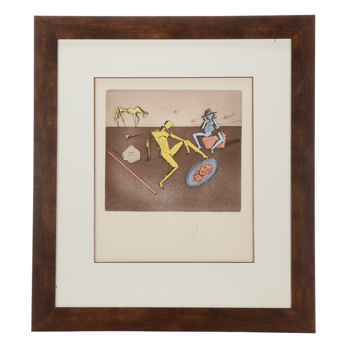 Salvador Dalí Original Aquatint Etching "The Mirror of Chivalry"