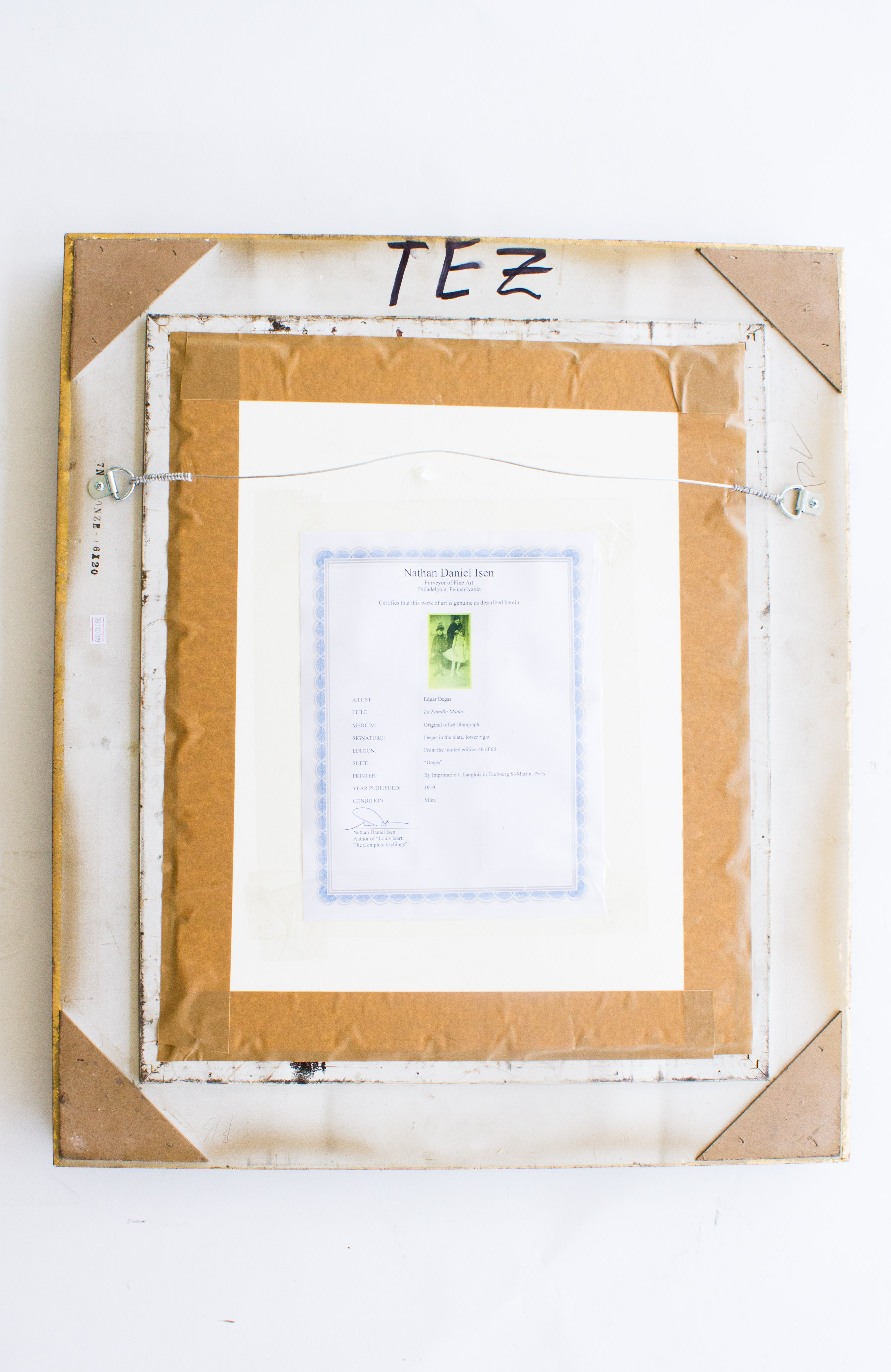 Limited Edition Offset Lithograph After Edgar Degas' "La Famille Mante"