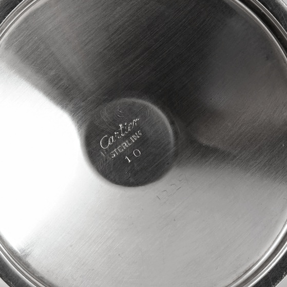 Six Cartier Sterling Silver Engraved Goblets