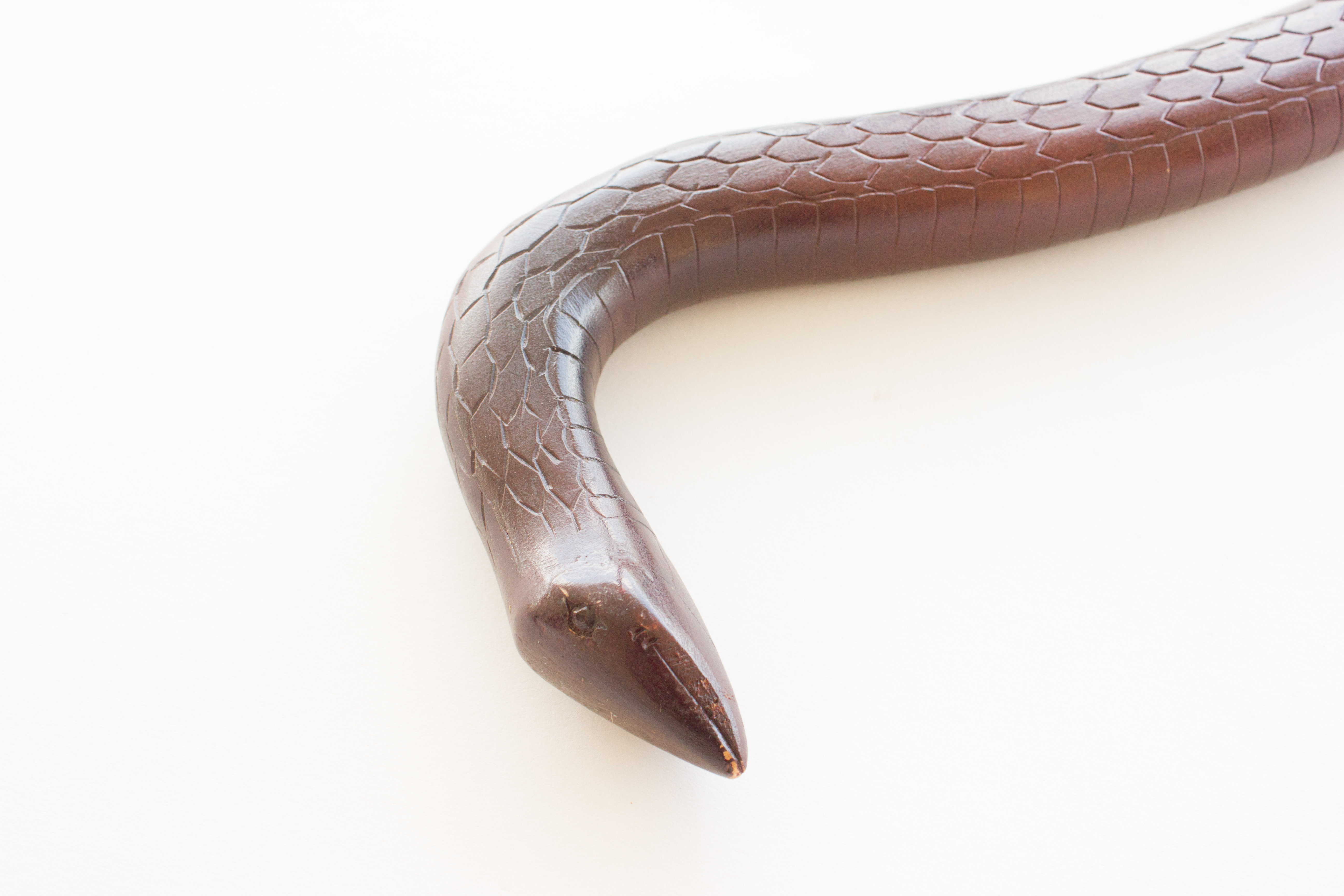 Hidden Compass and Carved Snake Wooden Walking Sticks