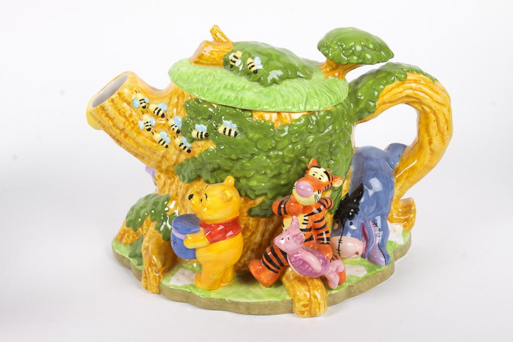 Group of Children's Ceramic Teapots Featuring Disney