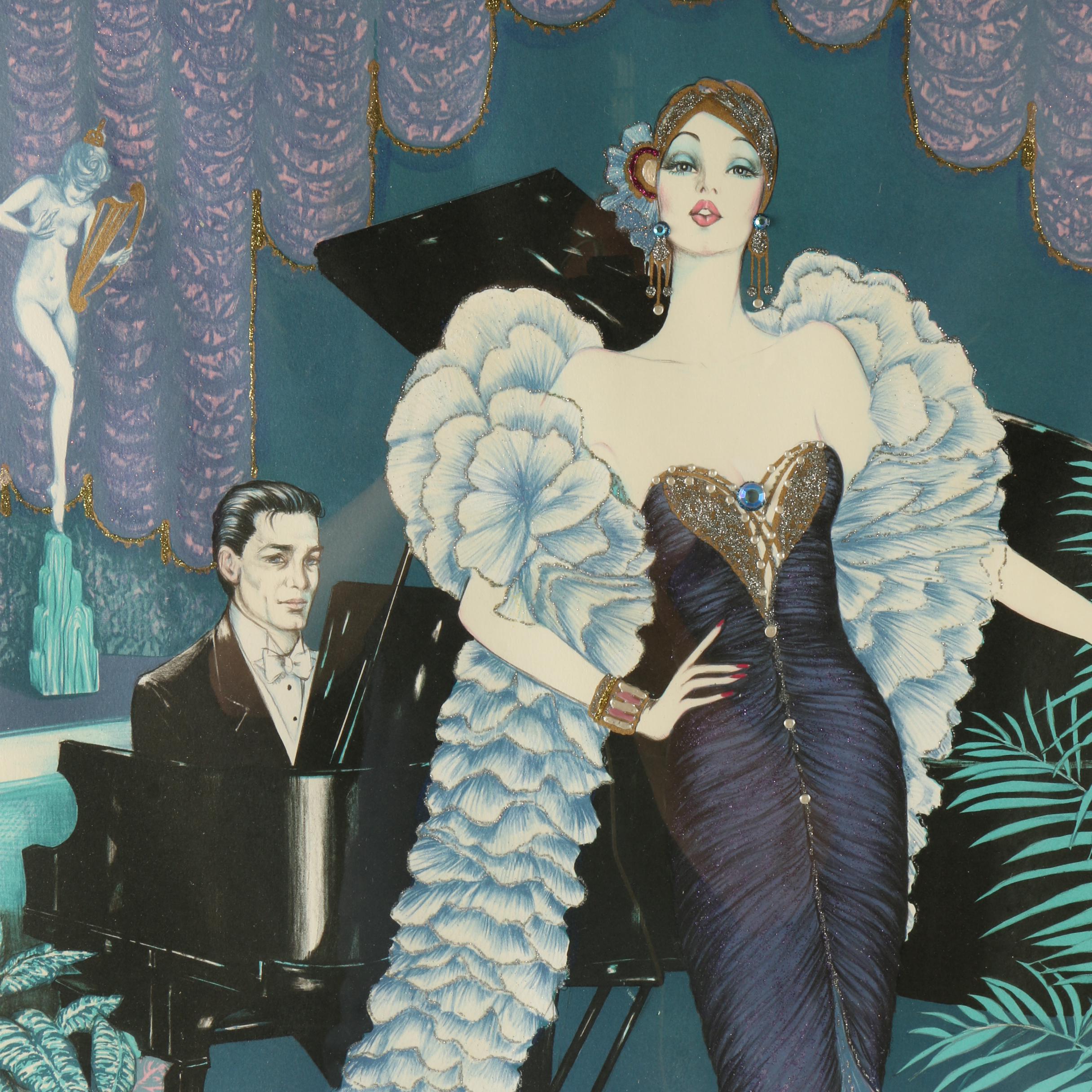 Mary Vickers Embellished Lithograph "Keep Loving Me"