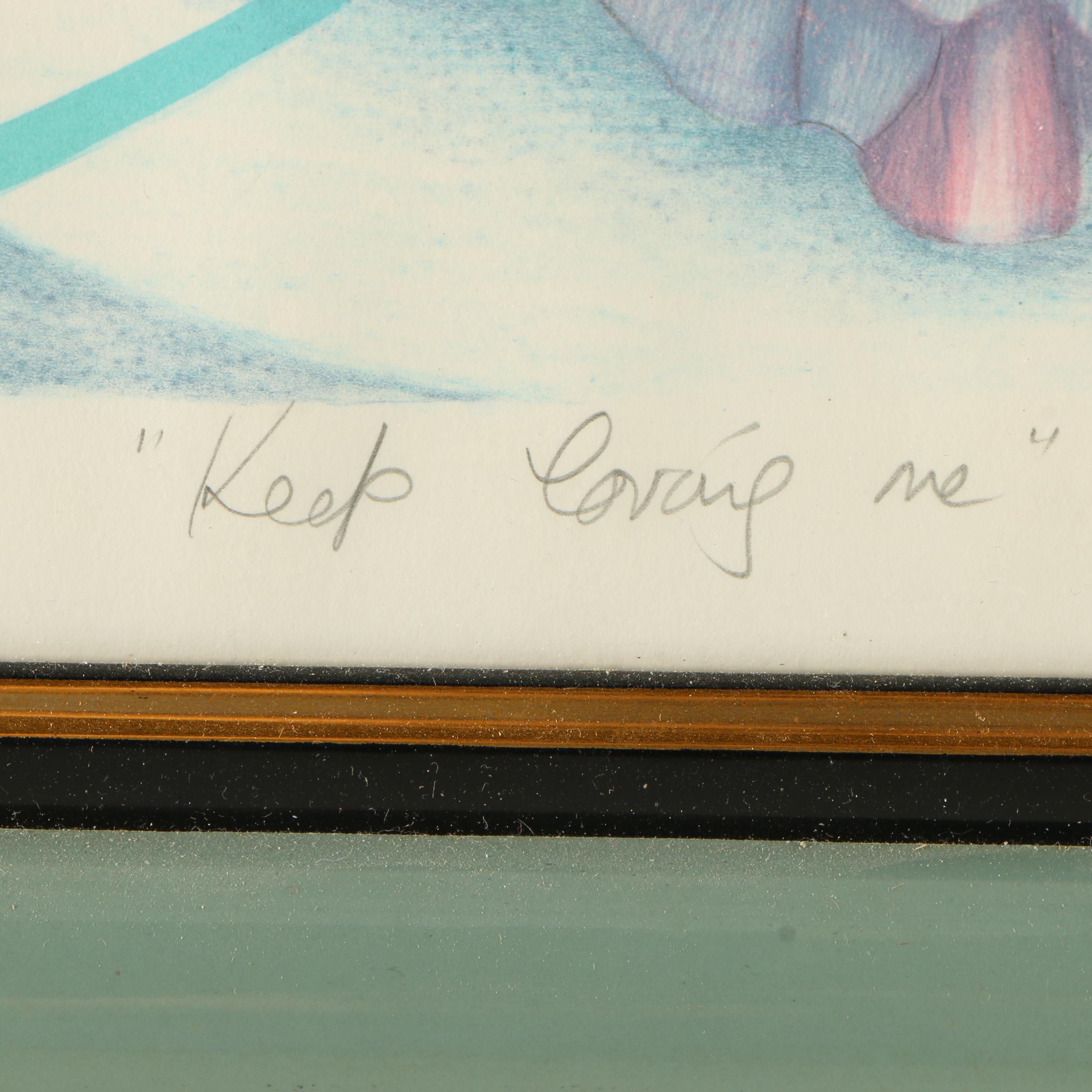 Mary Vickers Embellished Lithograph "Keep Loving Me"