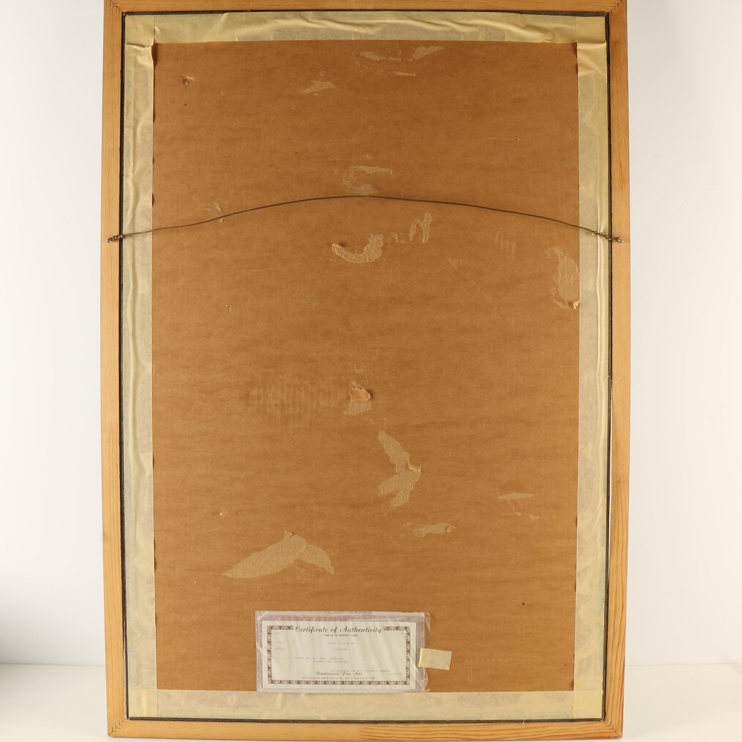 Mary Vickers Embellished Lithograph "Keep Loving Me"