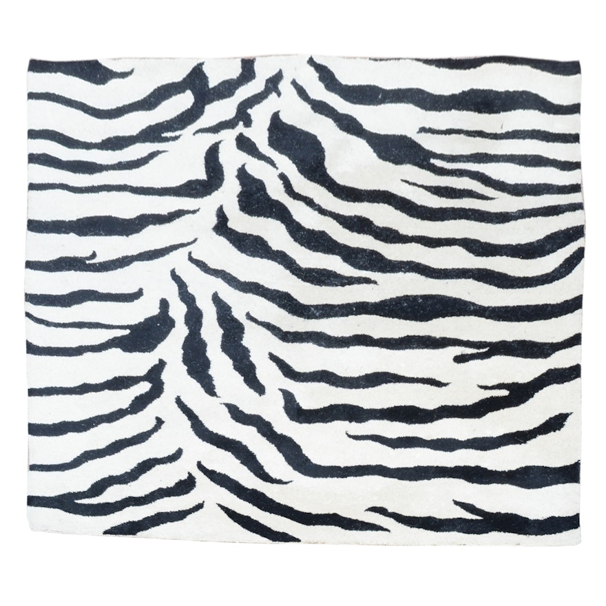 Hand-Tufted Zebra Print Area Rug