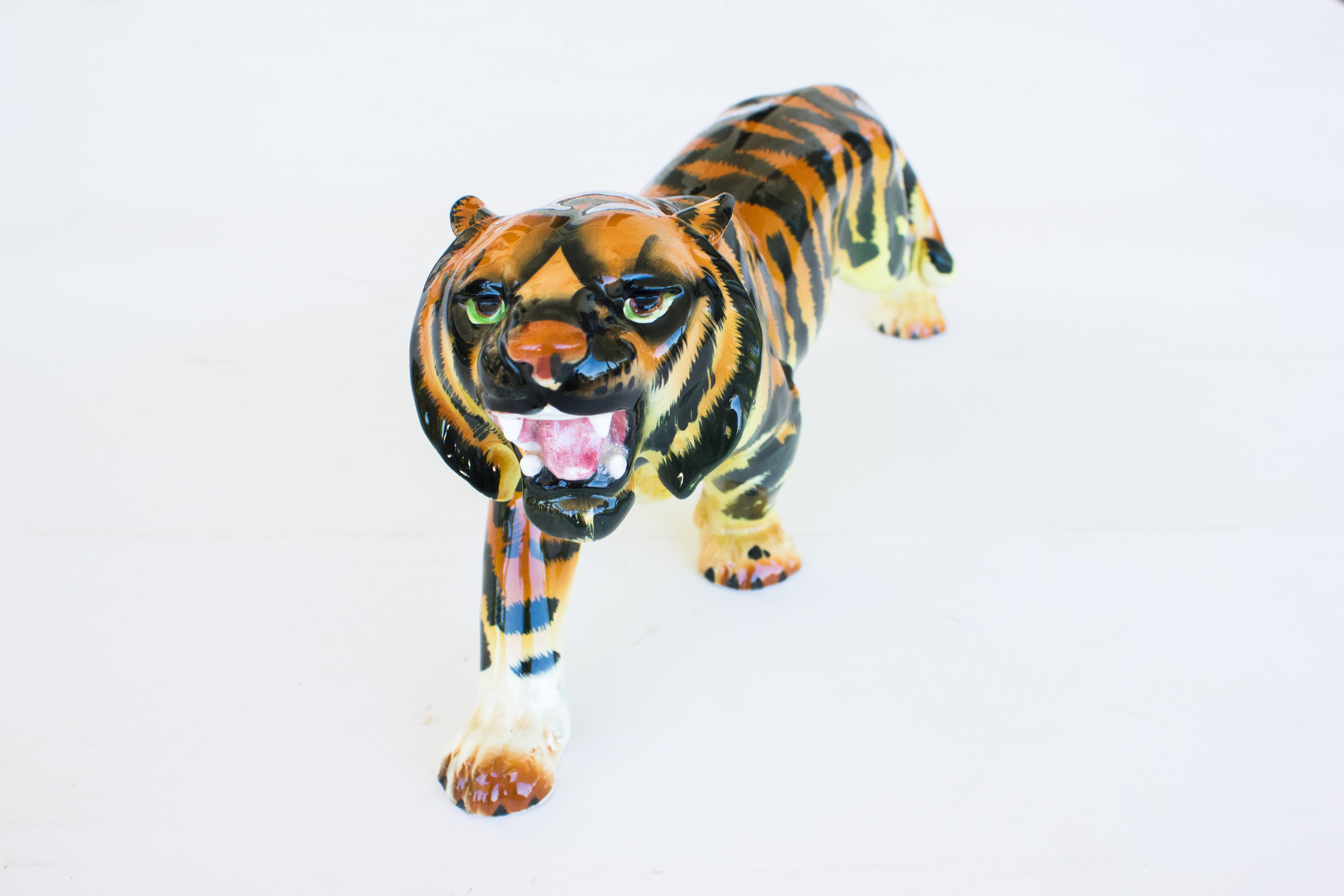 Japanese Ceramic Tiger and Lion Figures
