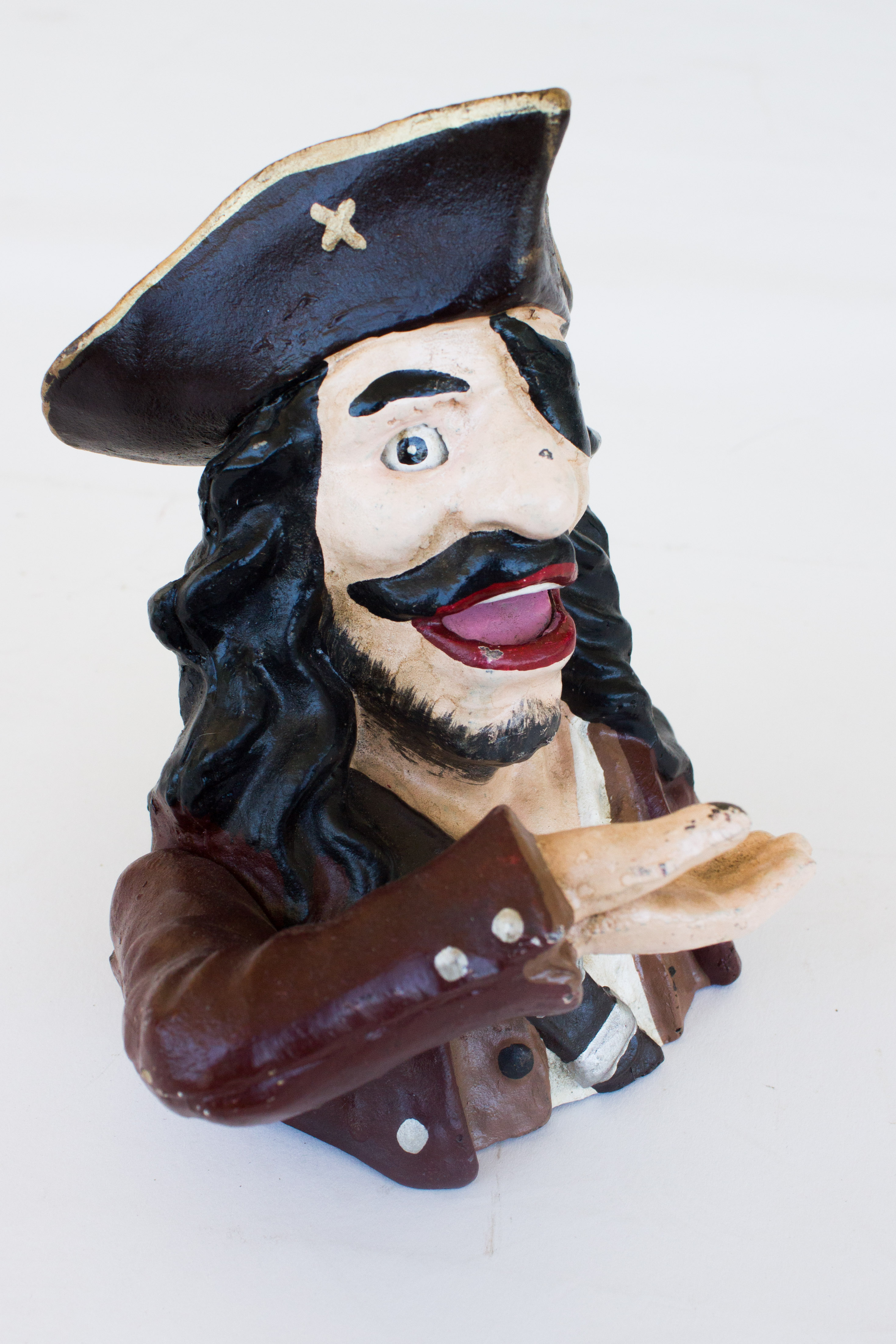 Cast Iron Pirate Mechanical Toy Bank