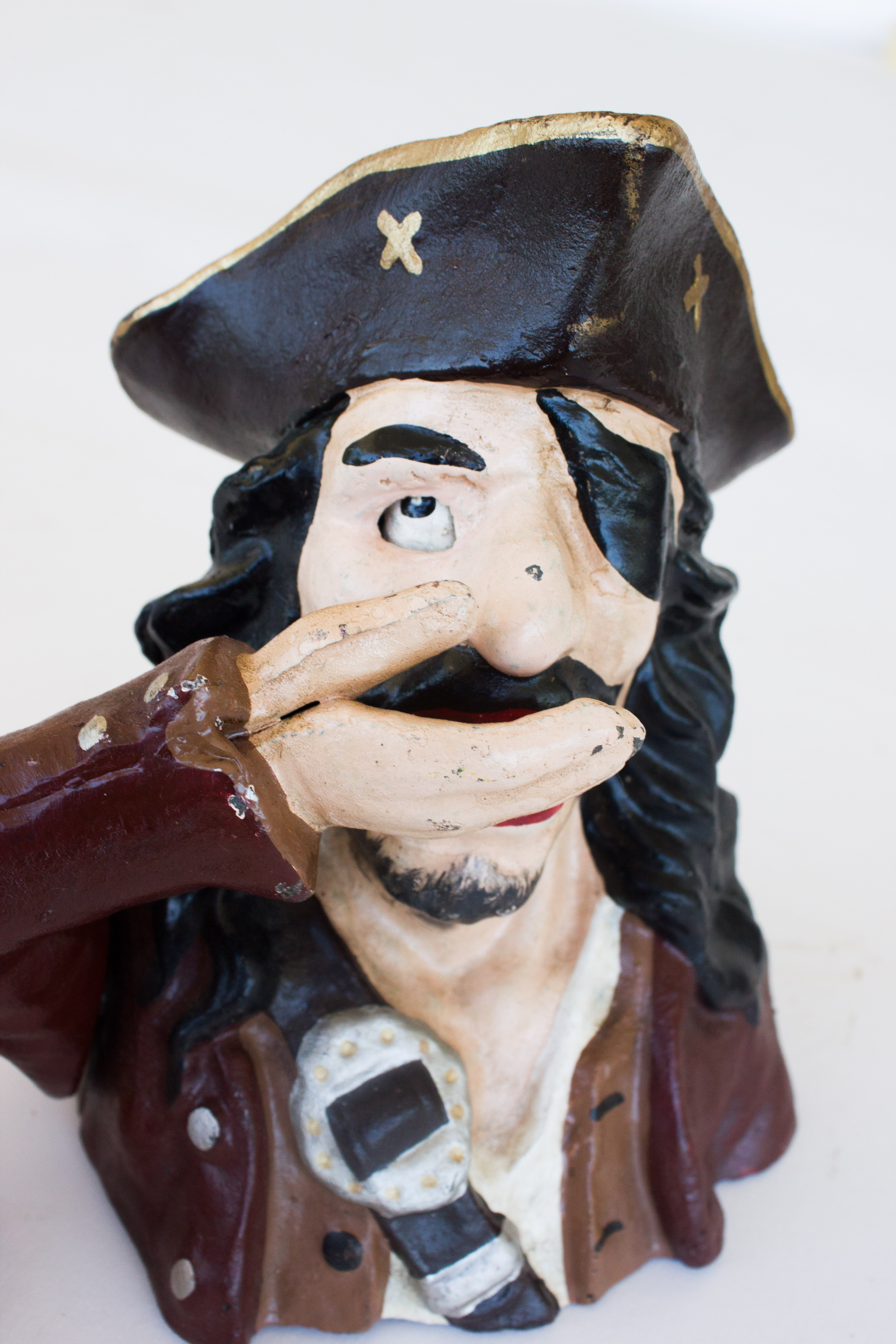 Cast Iron Pirate Mechanical Toy Bank