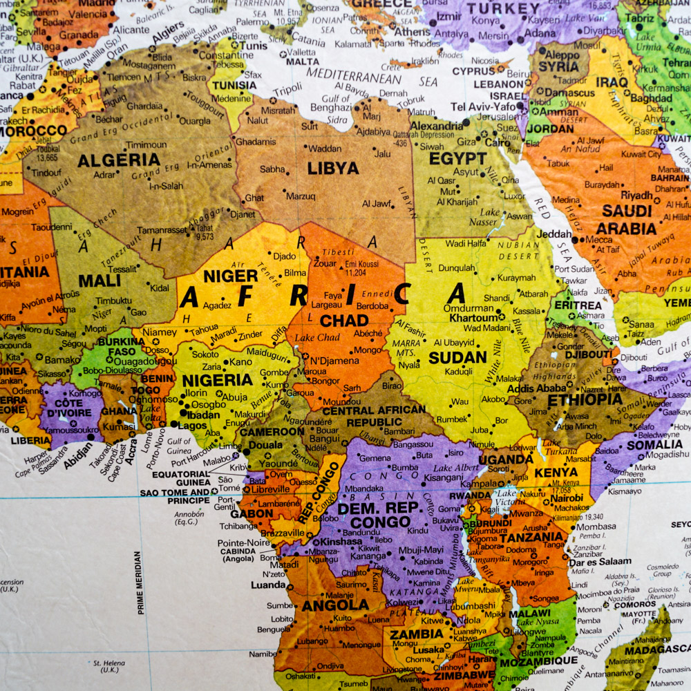 Large Framed World Map