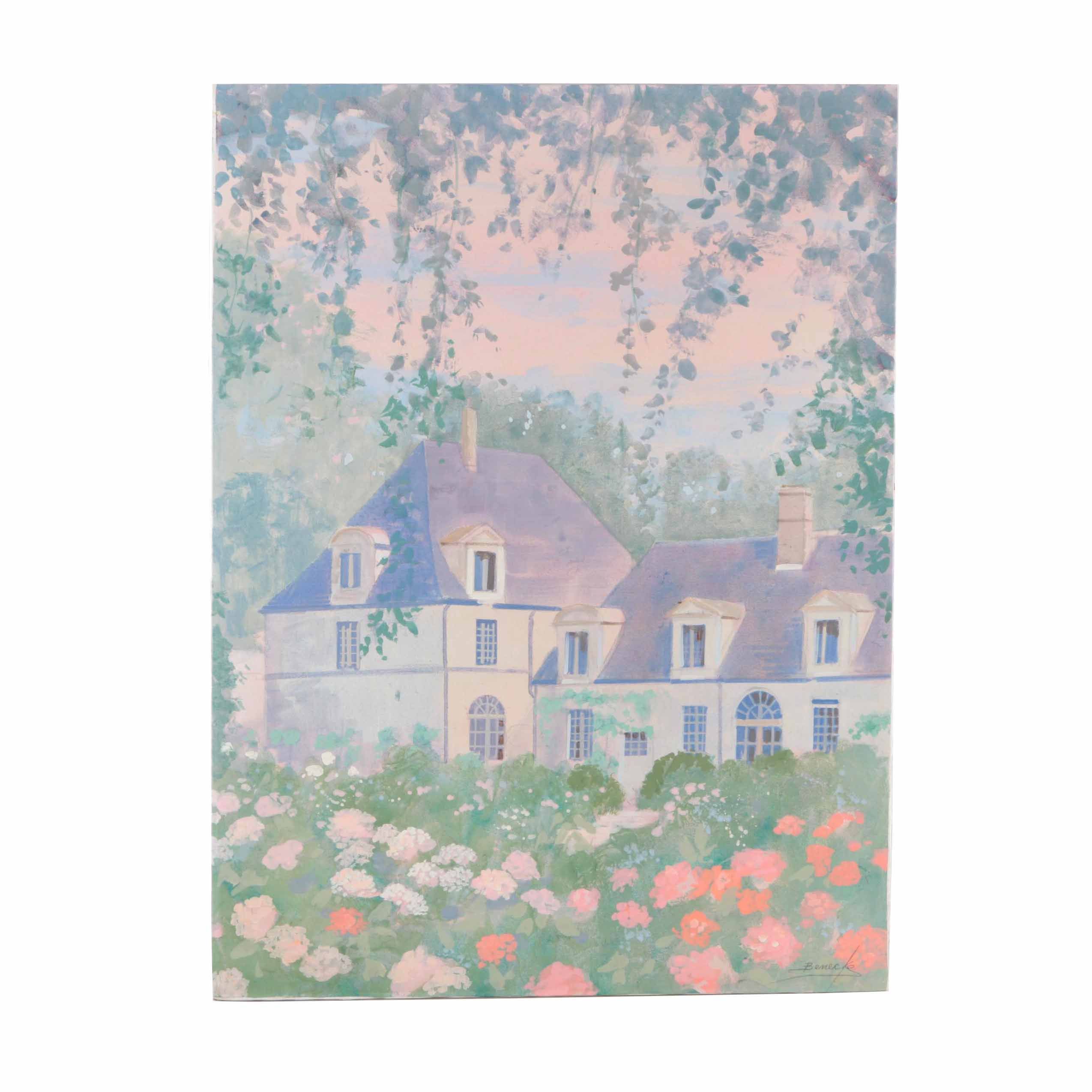 William Benecke Oil Painting on Canvas "Loire Valley"