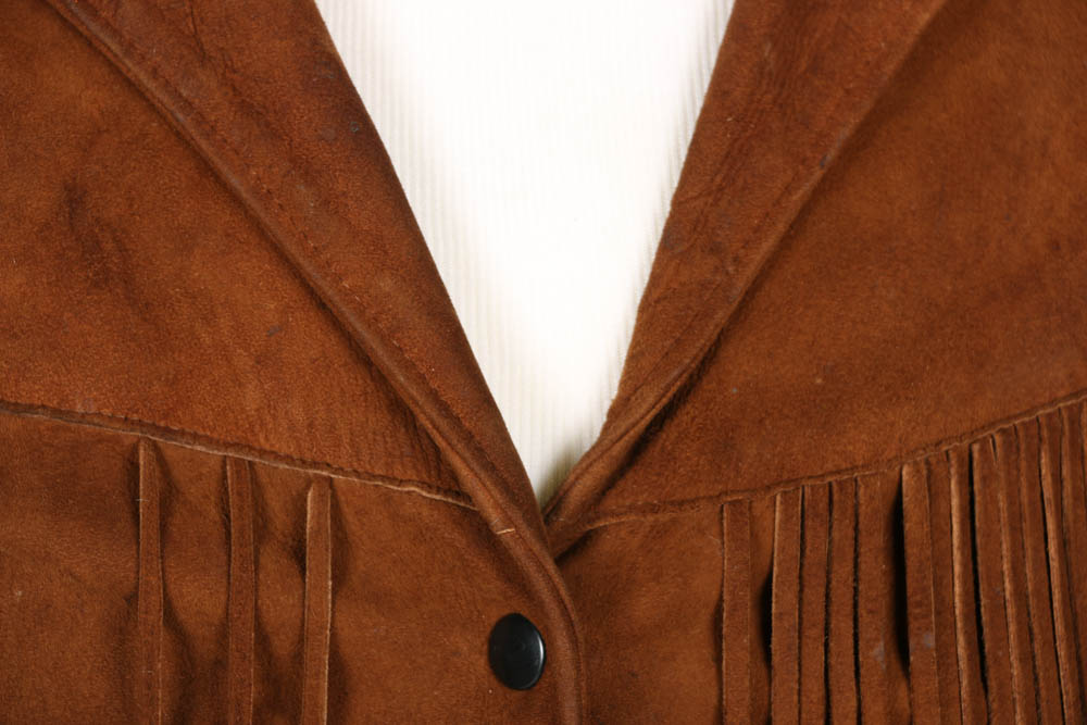 Vintage Brown Suede Fringe Jacket by Joo Kay
