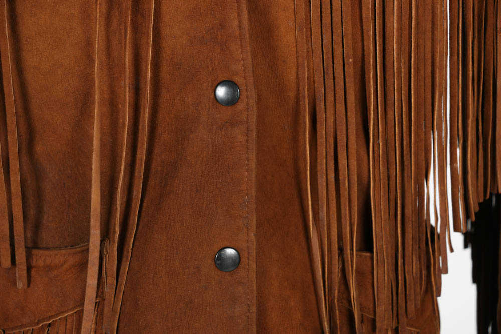 Vintage Brown Suede Fringe Jacket by Joo Kay