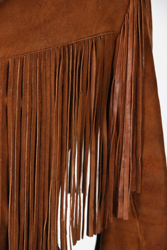 Vintage Brown Suede Fringe Jacket by Joo Kay