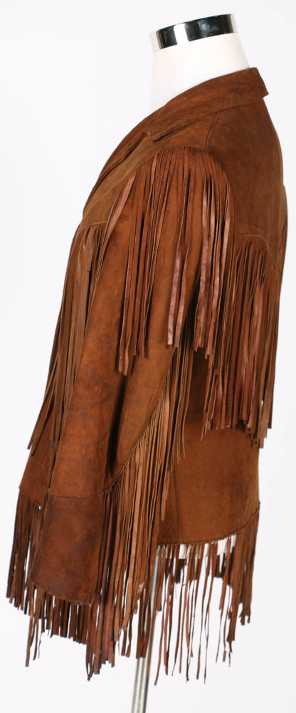 Vintage Brown Suede Fringe Jacket by Joo Kay