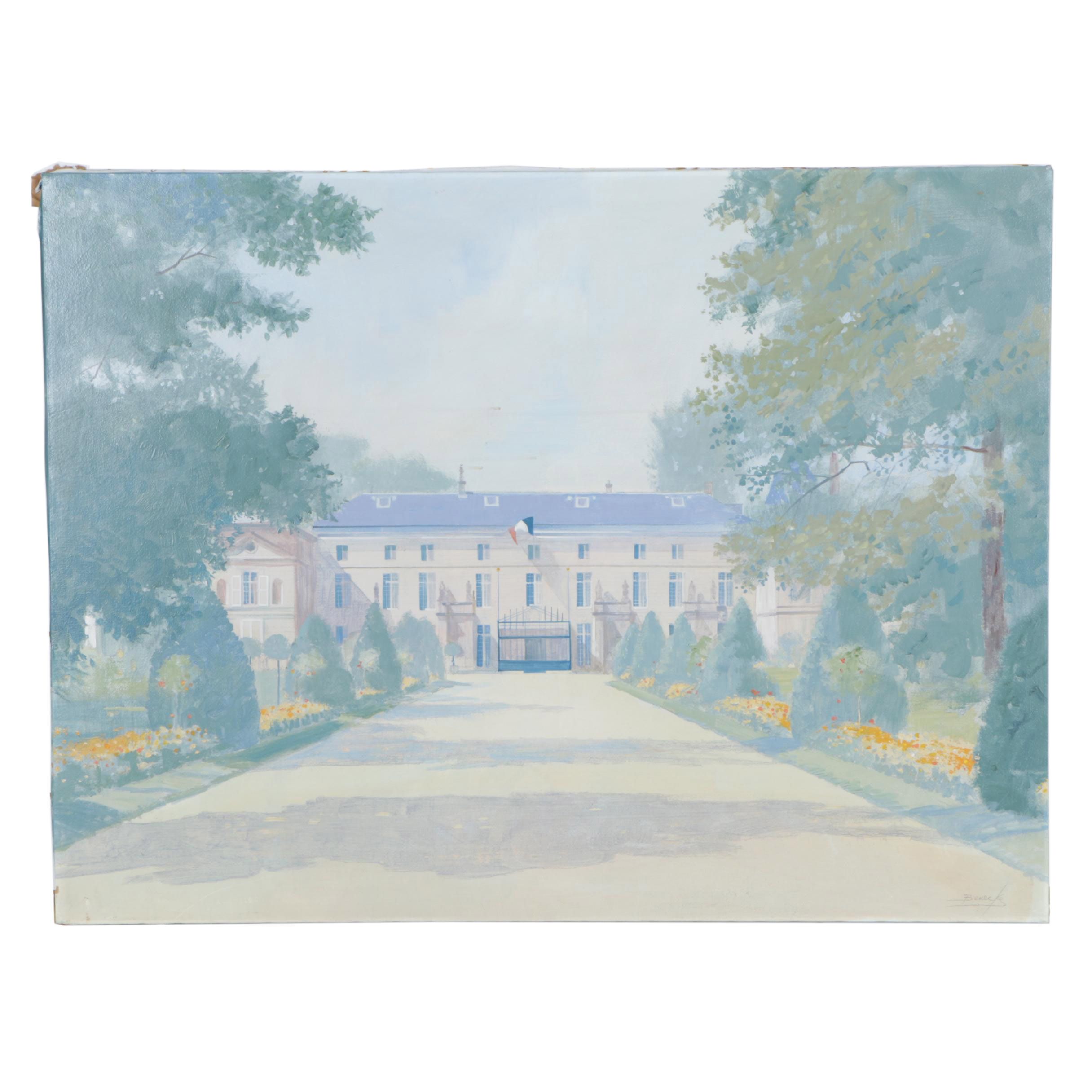 William Benecke Oil on Canvas Board "Malmaison"