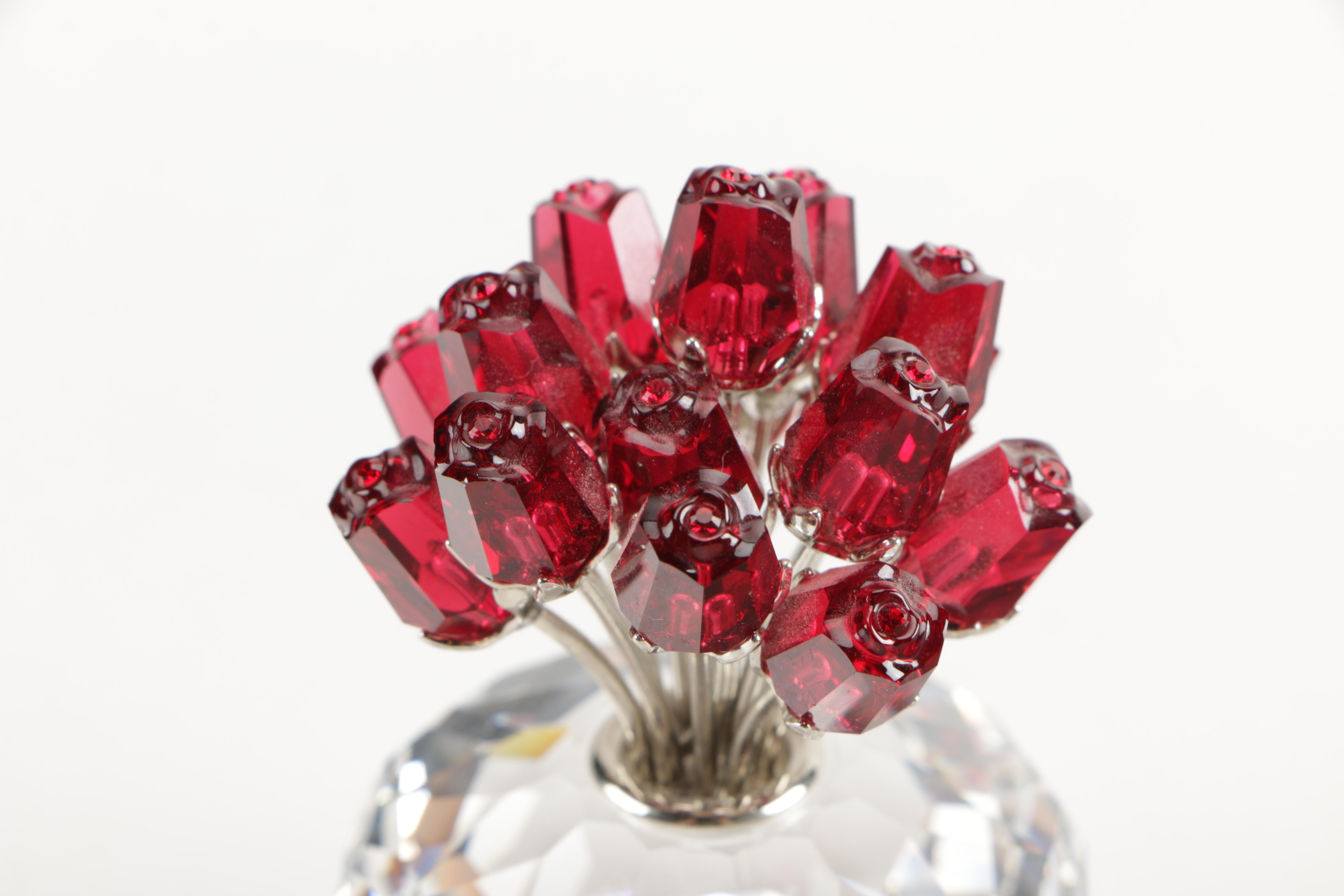 Swarovski Crystal Vase of Roses