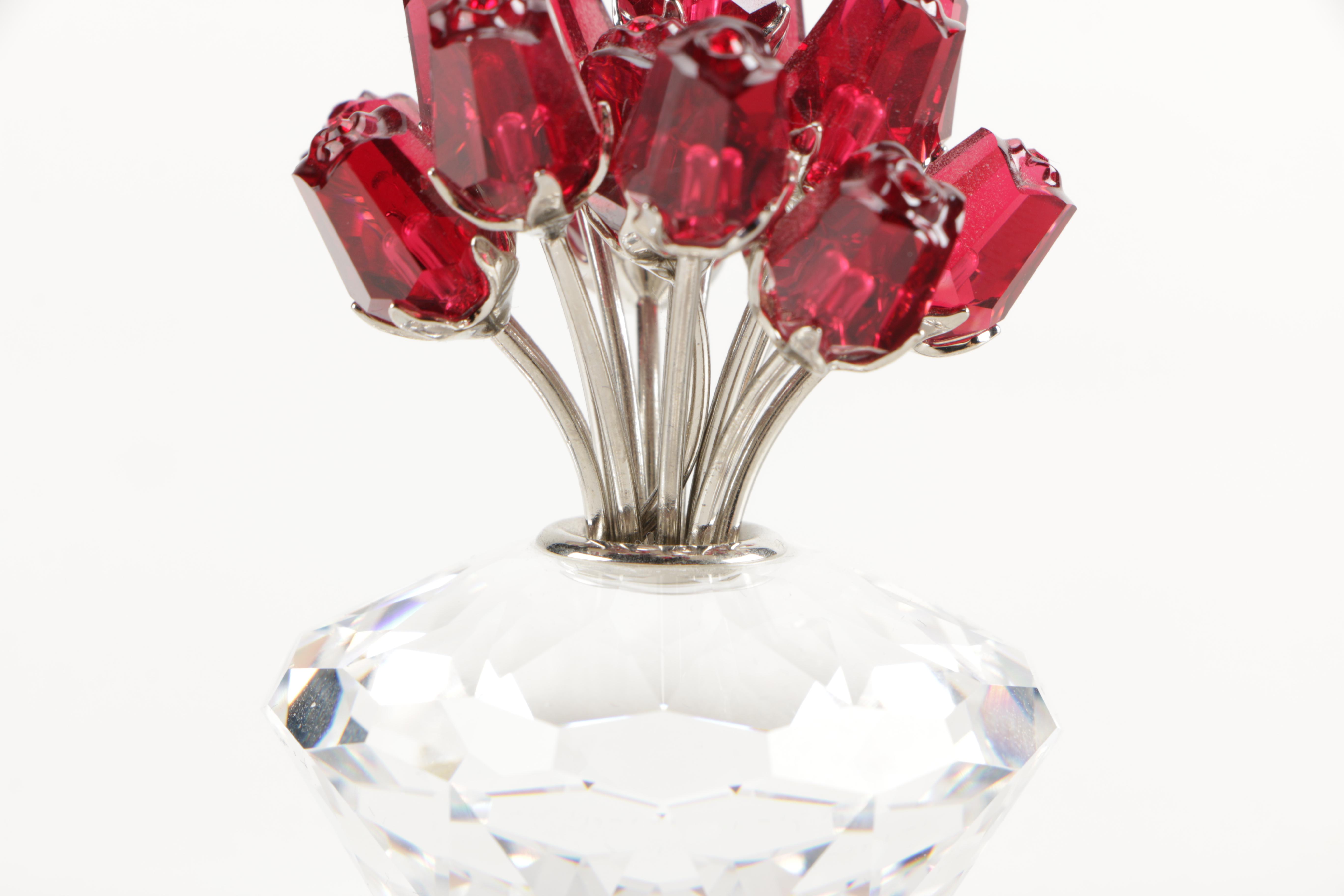 Swarovski Crystal Vase of Roses