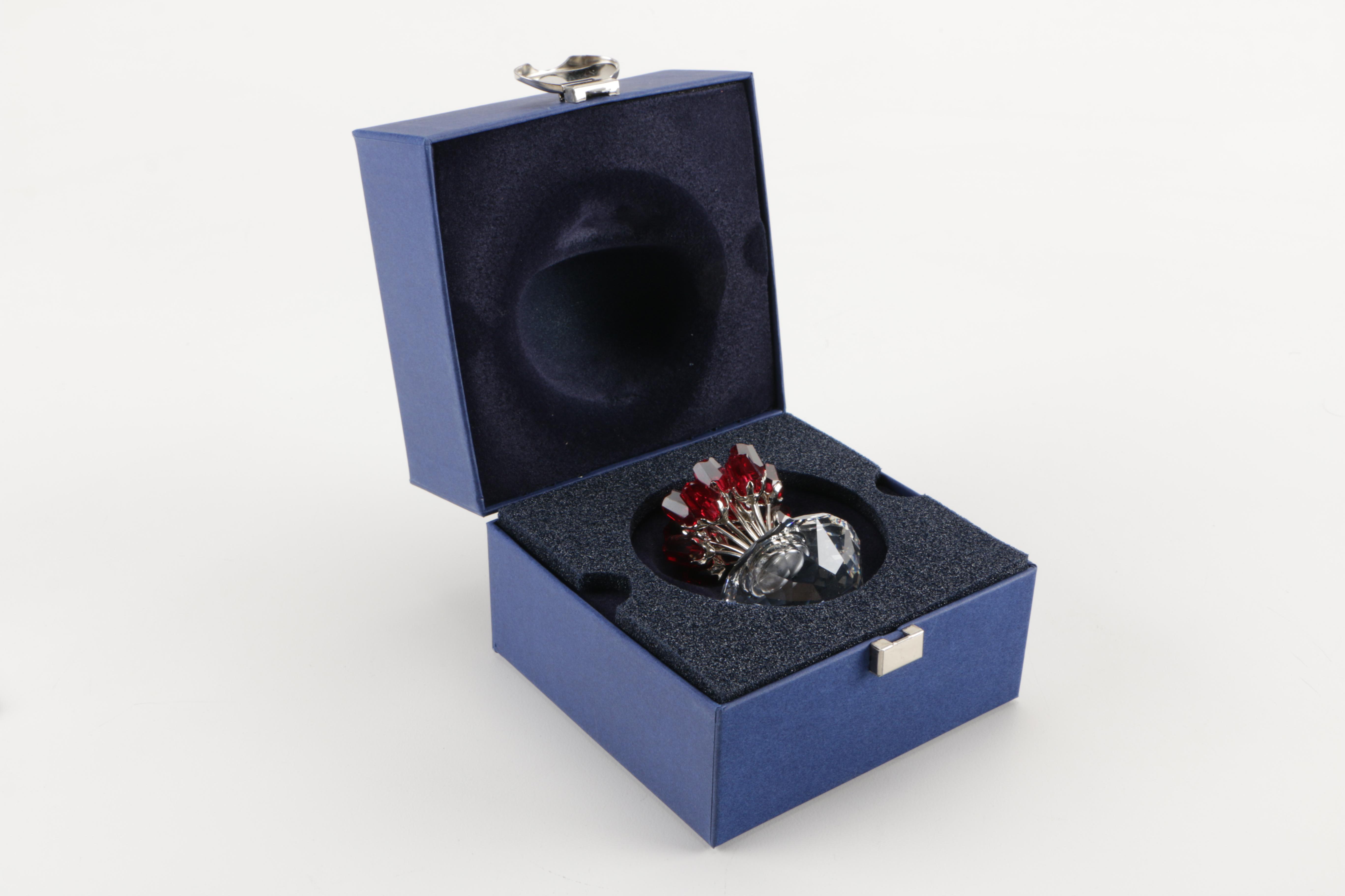 Swarovski Crystal Vase of Roses