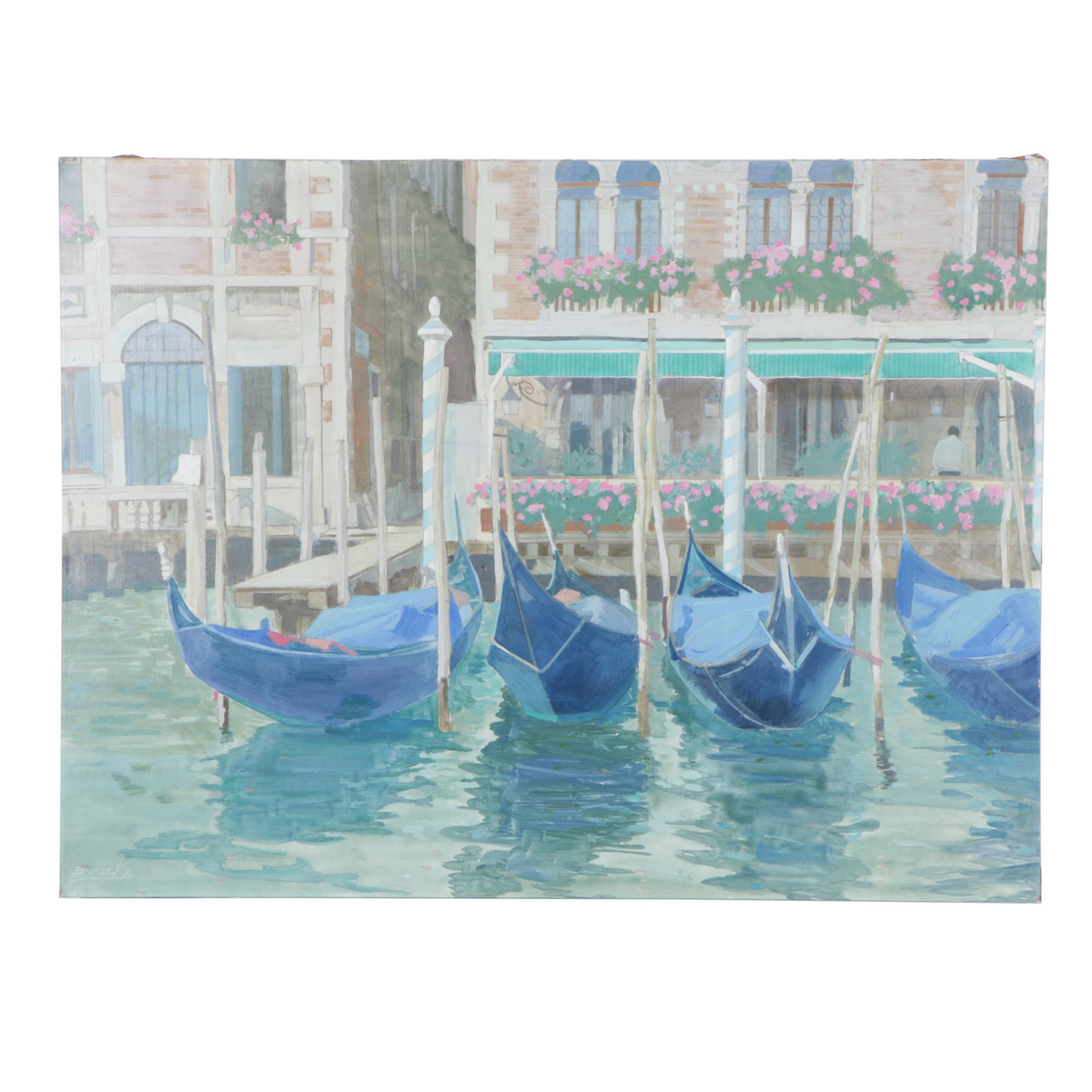 William Benecke Oil on Canvas "Venice"