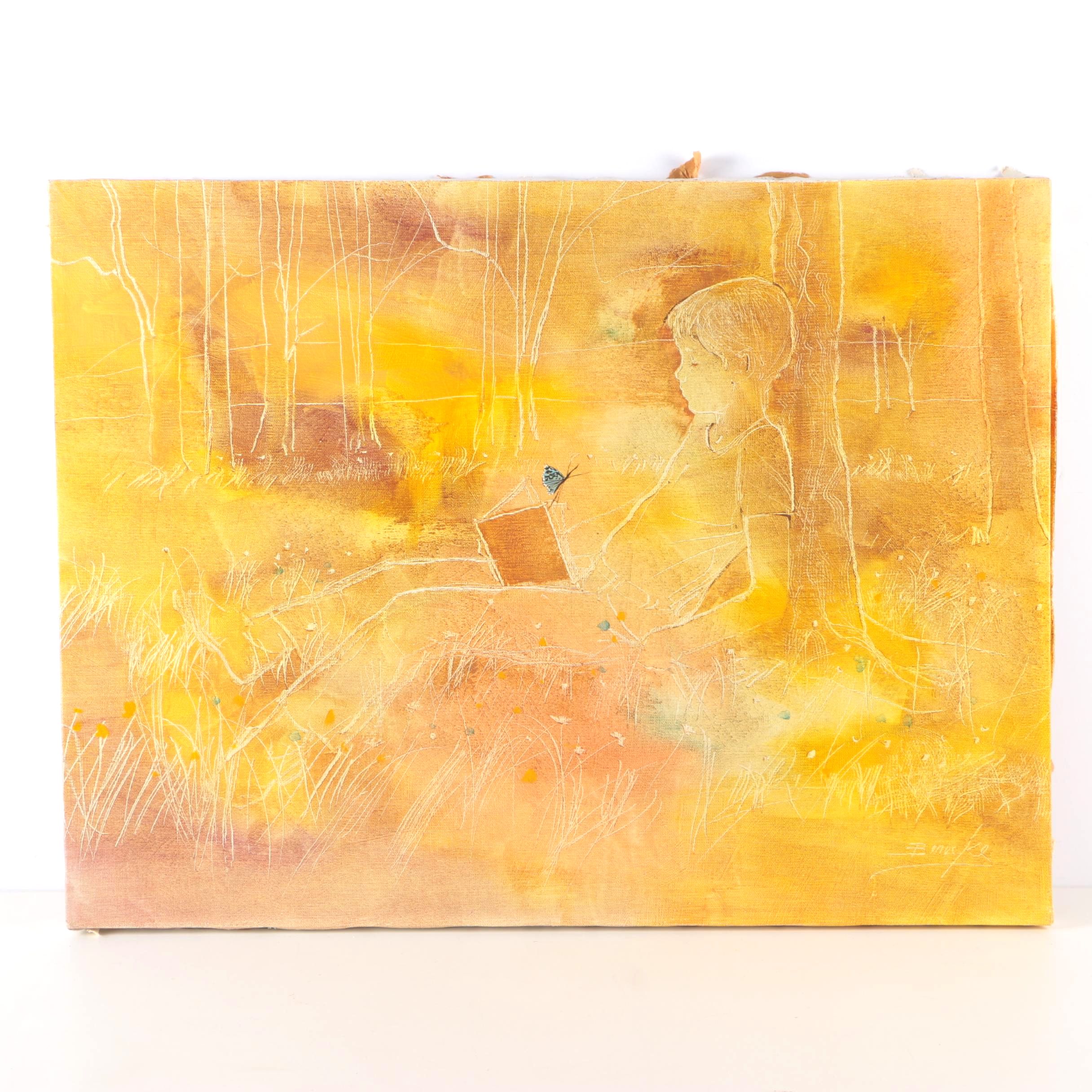 William Benecke "Boy" Oil on Canvas