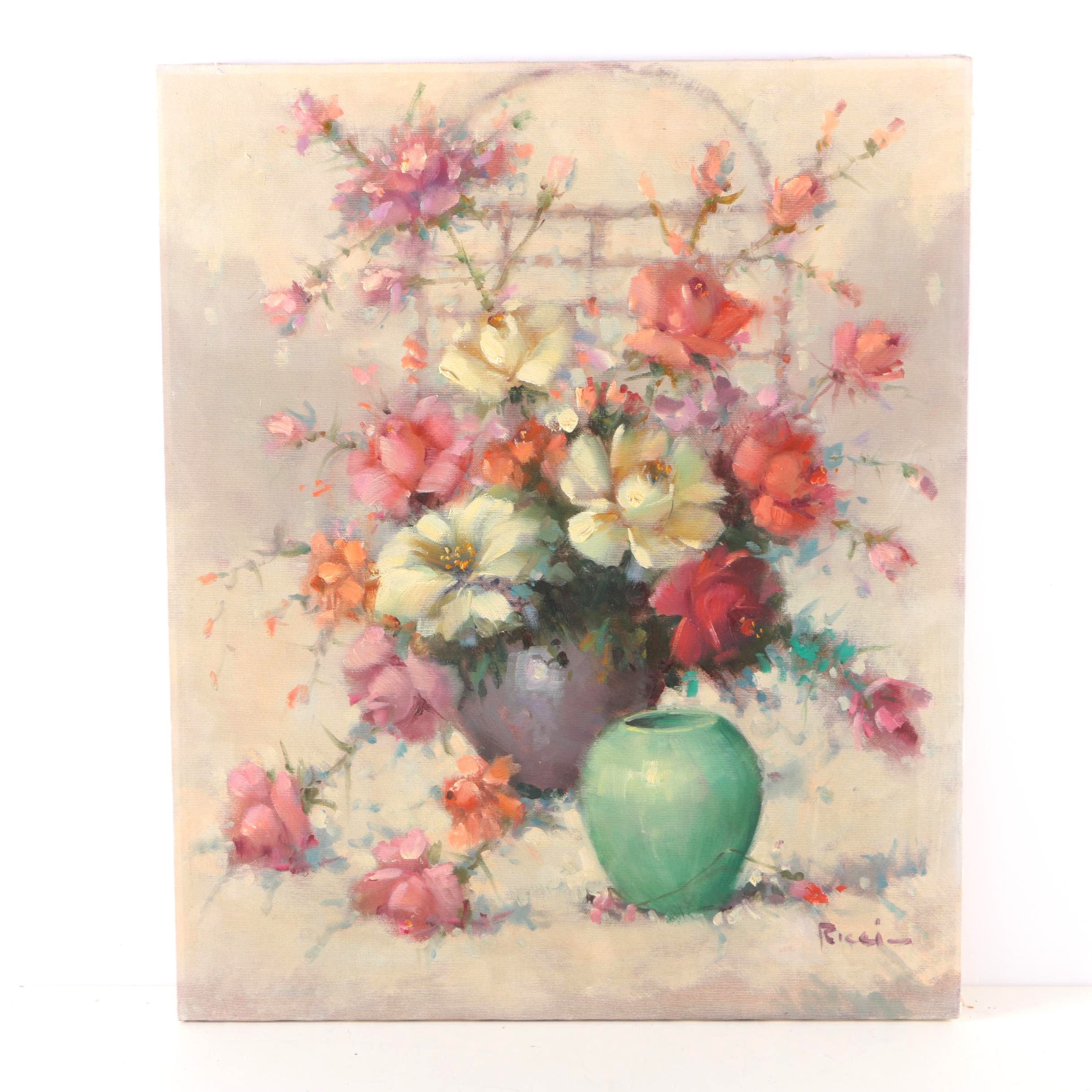 A. Ricci Original Oil Painting "Floral"