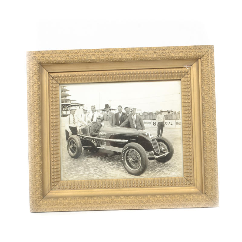 Black and White Photograph of Floyd Roberts at the Burd Piston Racing Special