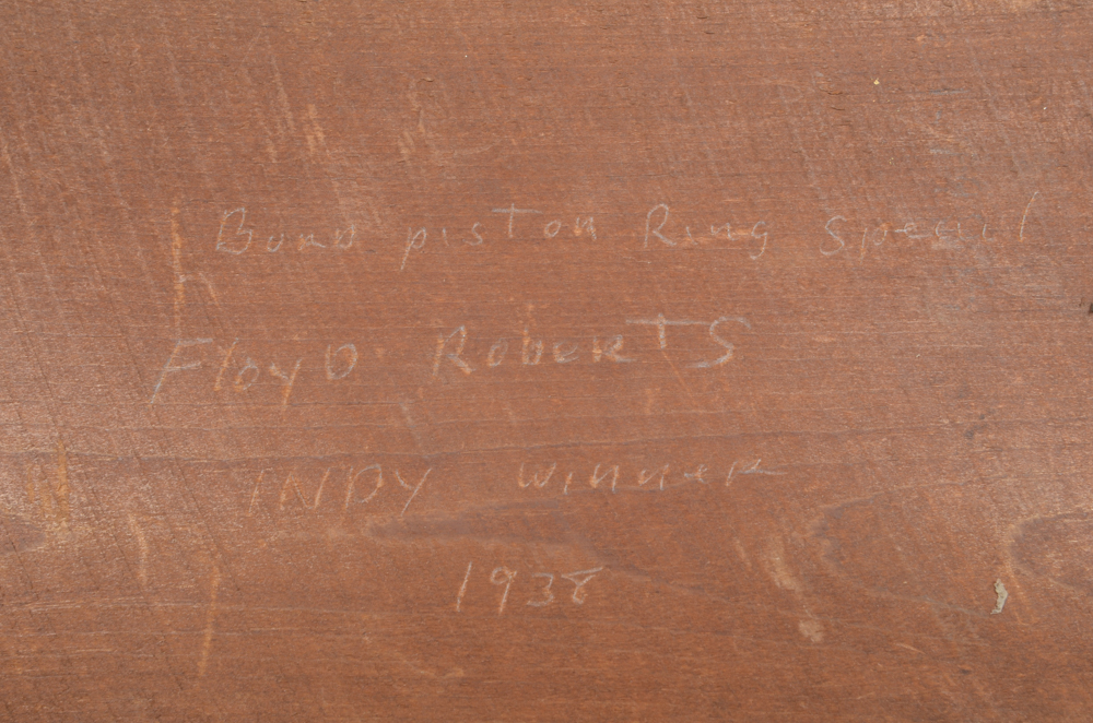 Black and White Photograph of Floyd Roberts at the Burd Piston Racing Special