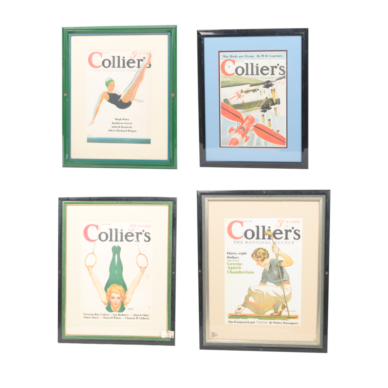 Assortment of Framed "Collier's" Magazine Covers