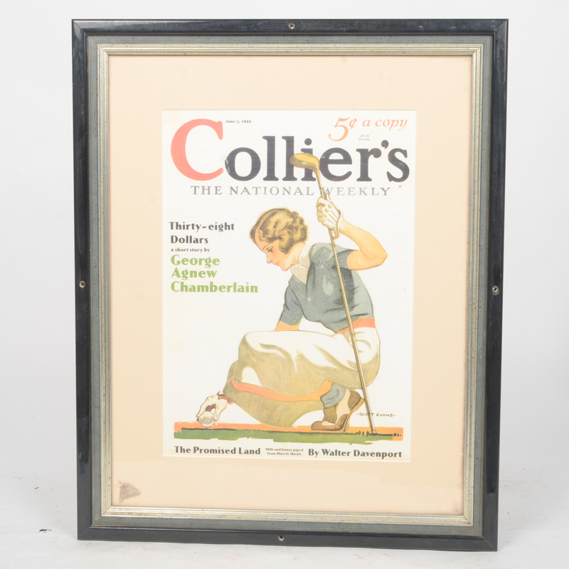 Assortment of Framed "Collier's" Magazine Covers