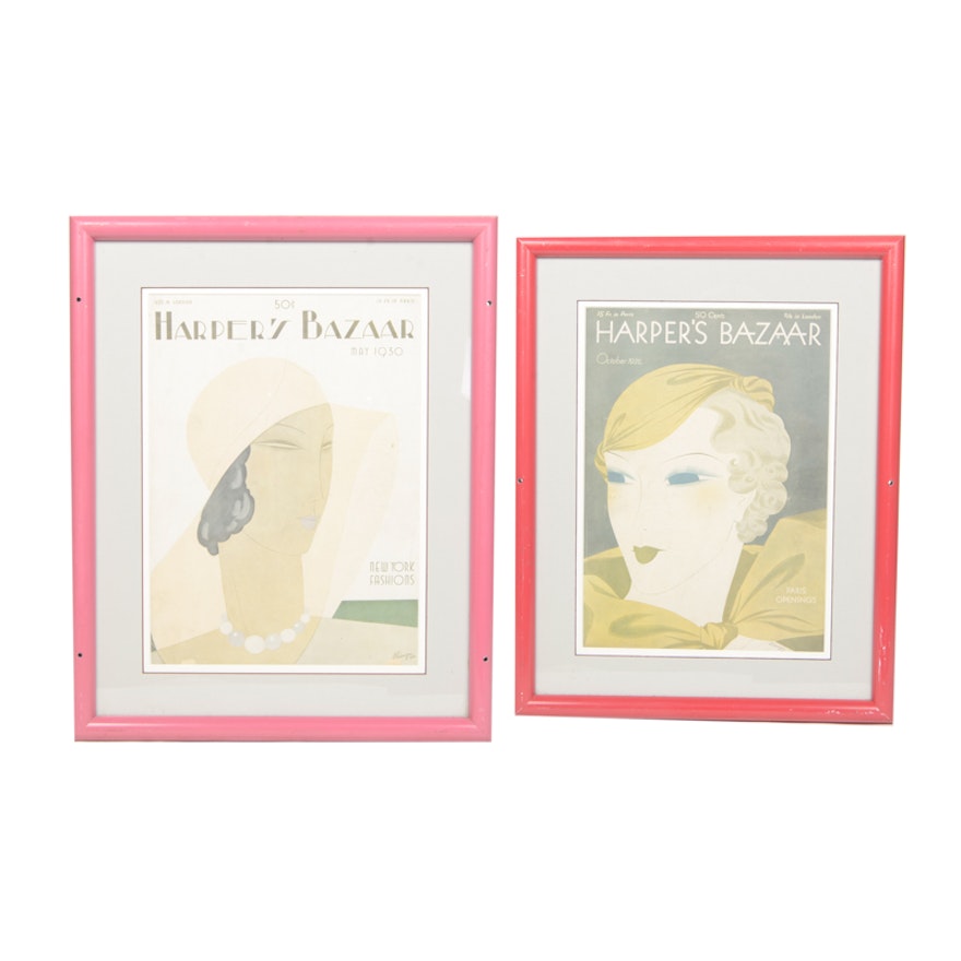 Pair of Art Deco "Harper's Bazaar" Magazine Covers