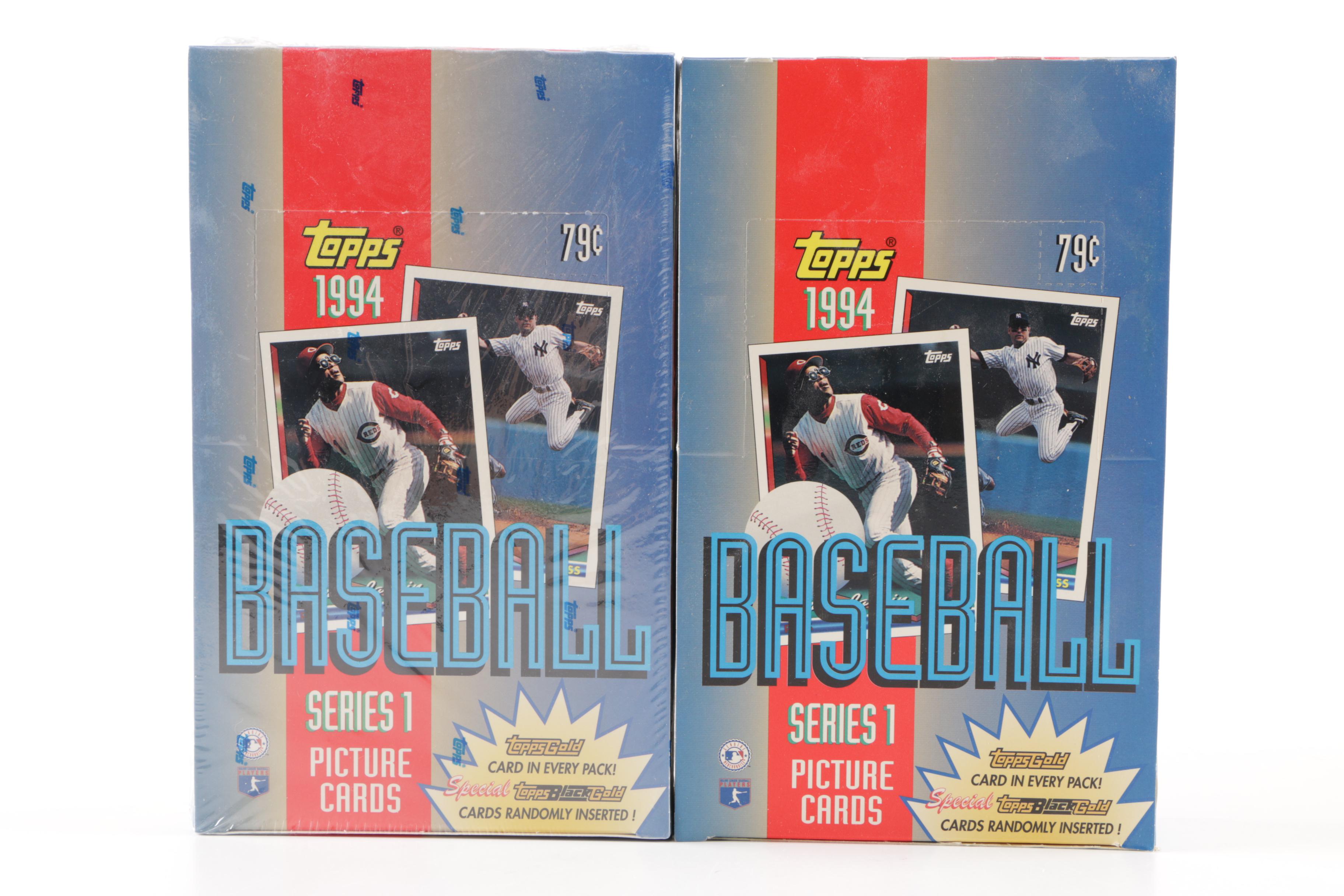 Baseball Card Boxes with Unopened Packs