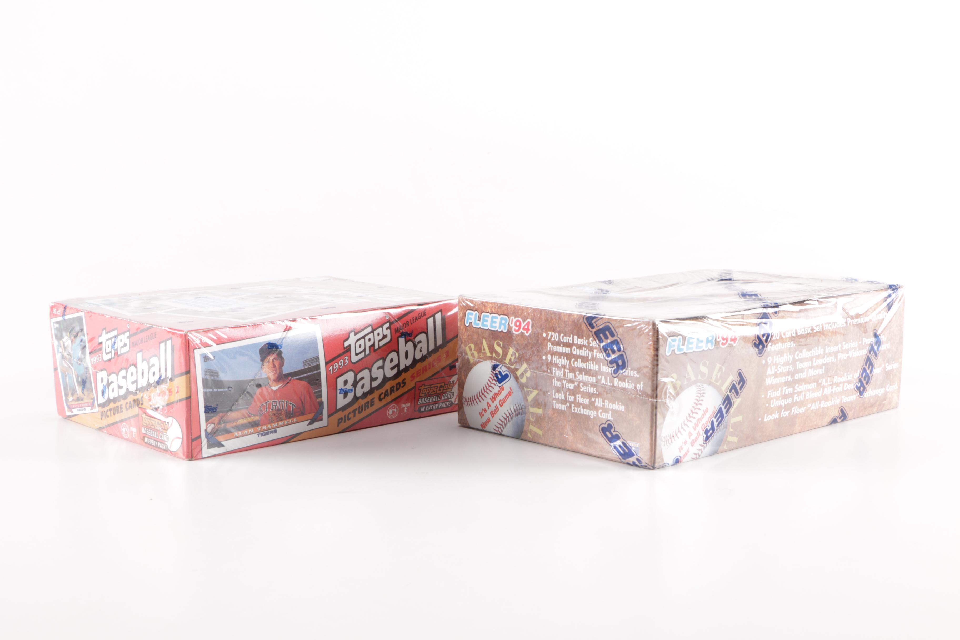 Baseball Card Boxes with Unopened Packs