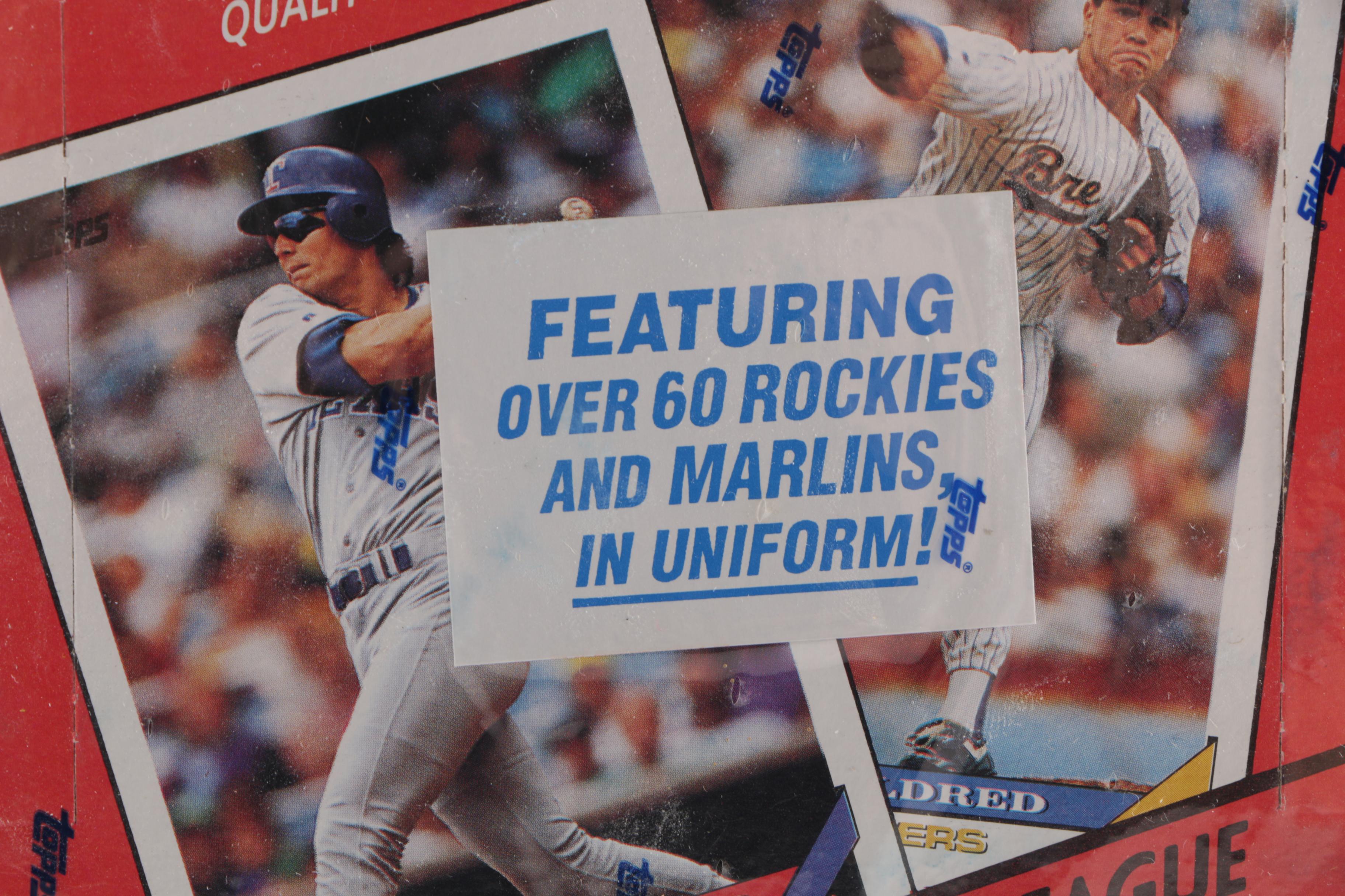 Baseball Card Boxes with Unopened Packs