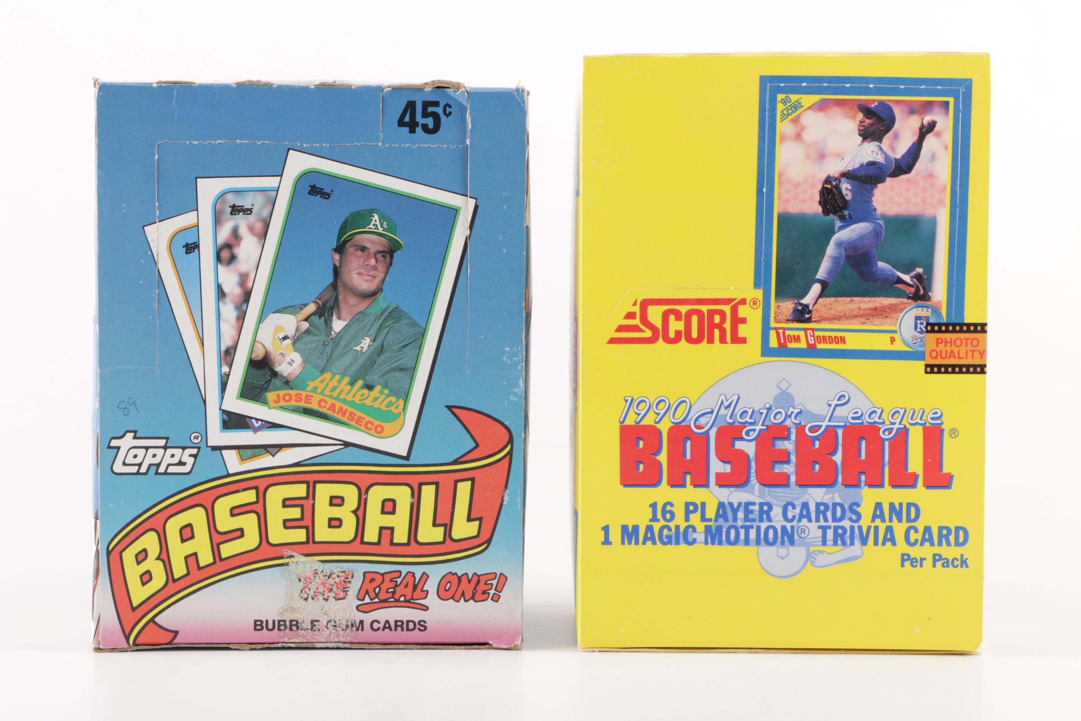 Baseball Card Boxes with Unopened Packs