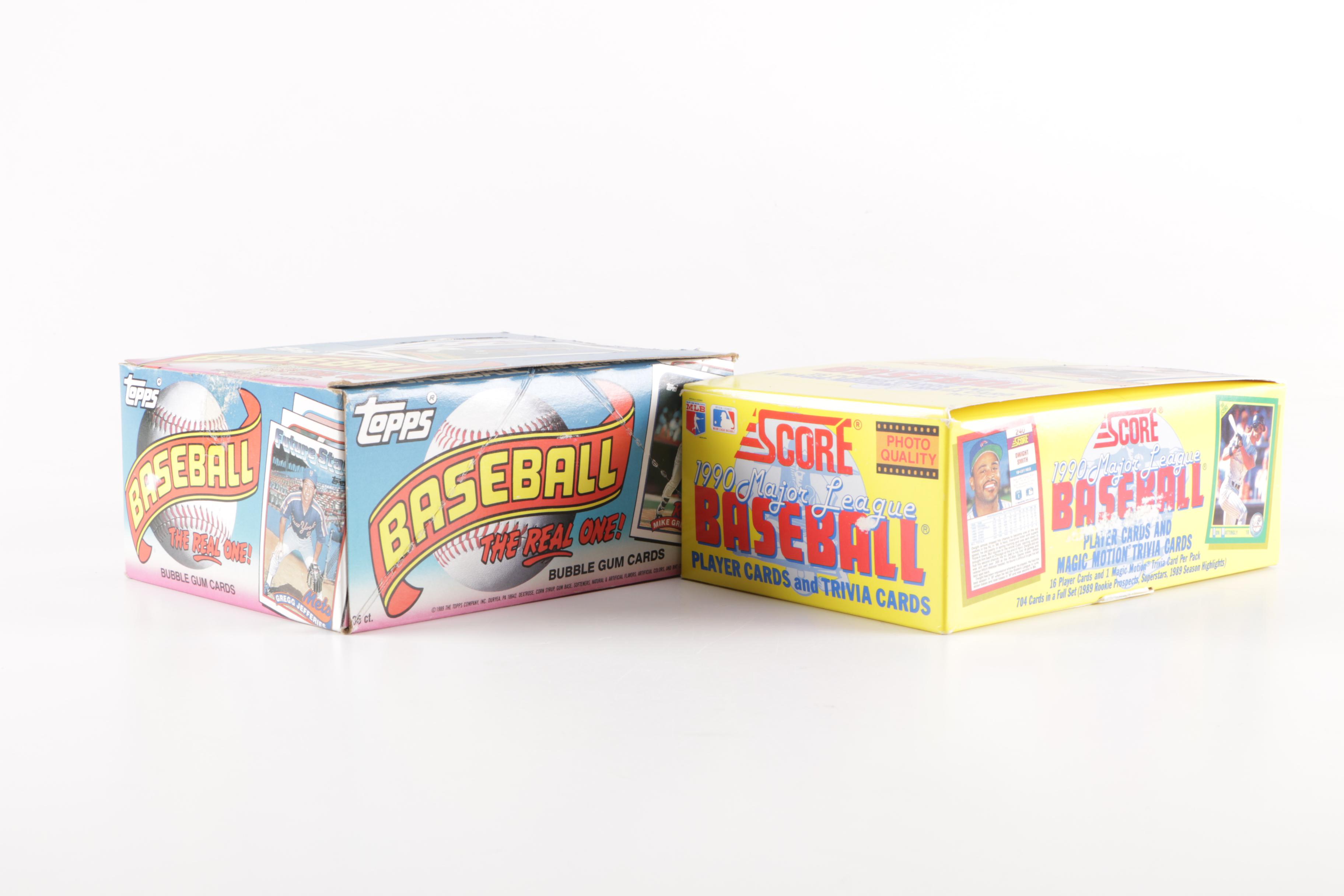 Baseball Card Boxes with Unopened Packs