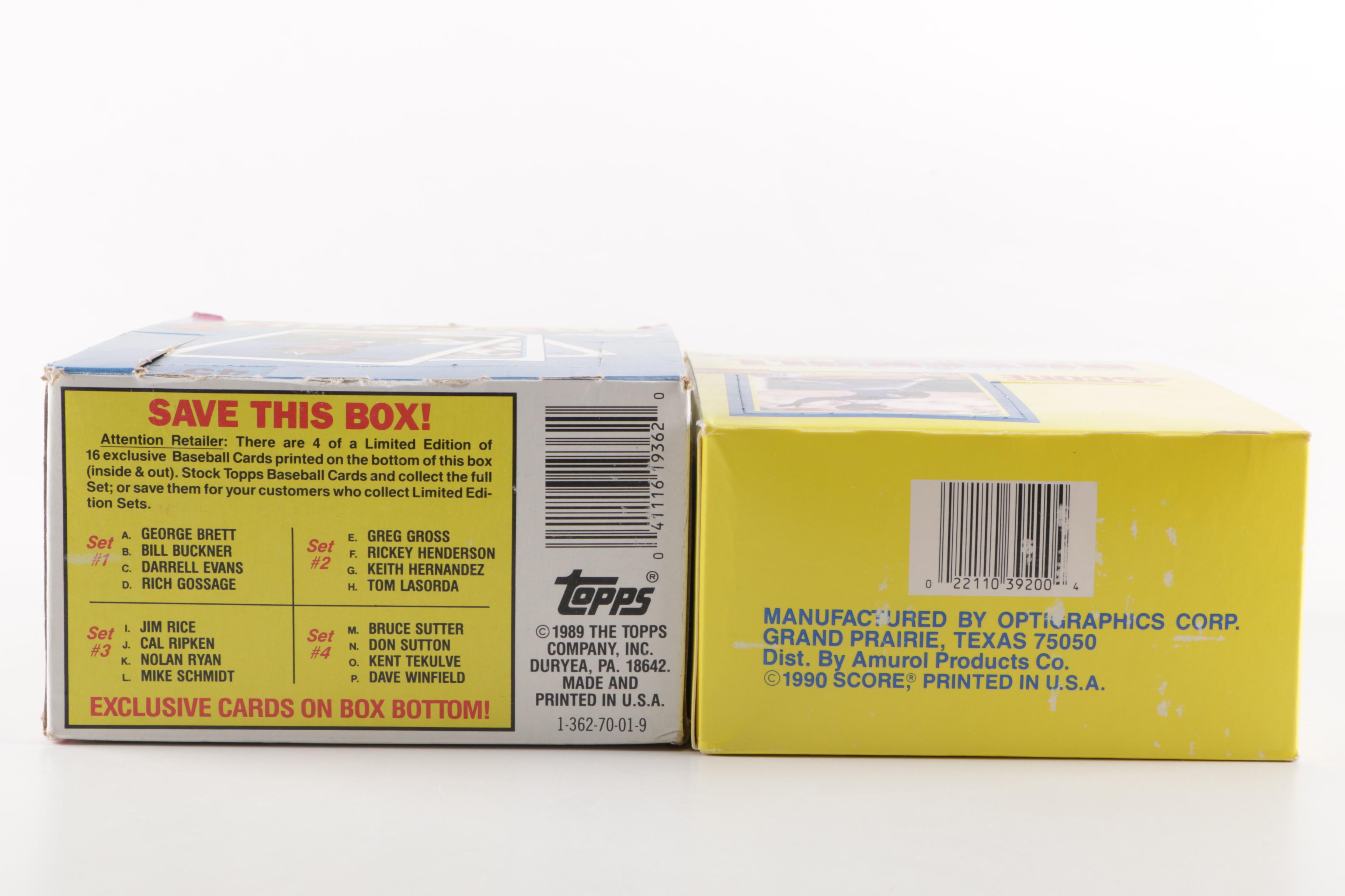 Baseball Card Boxes with Unopened Packs