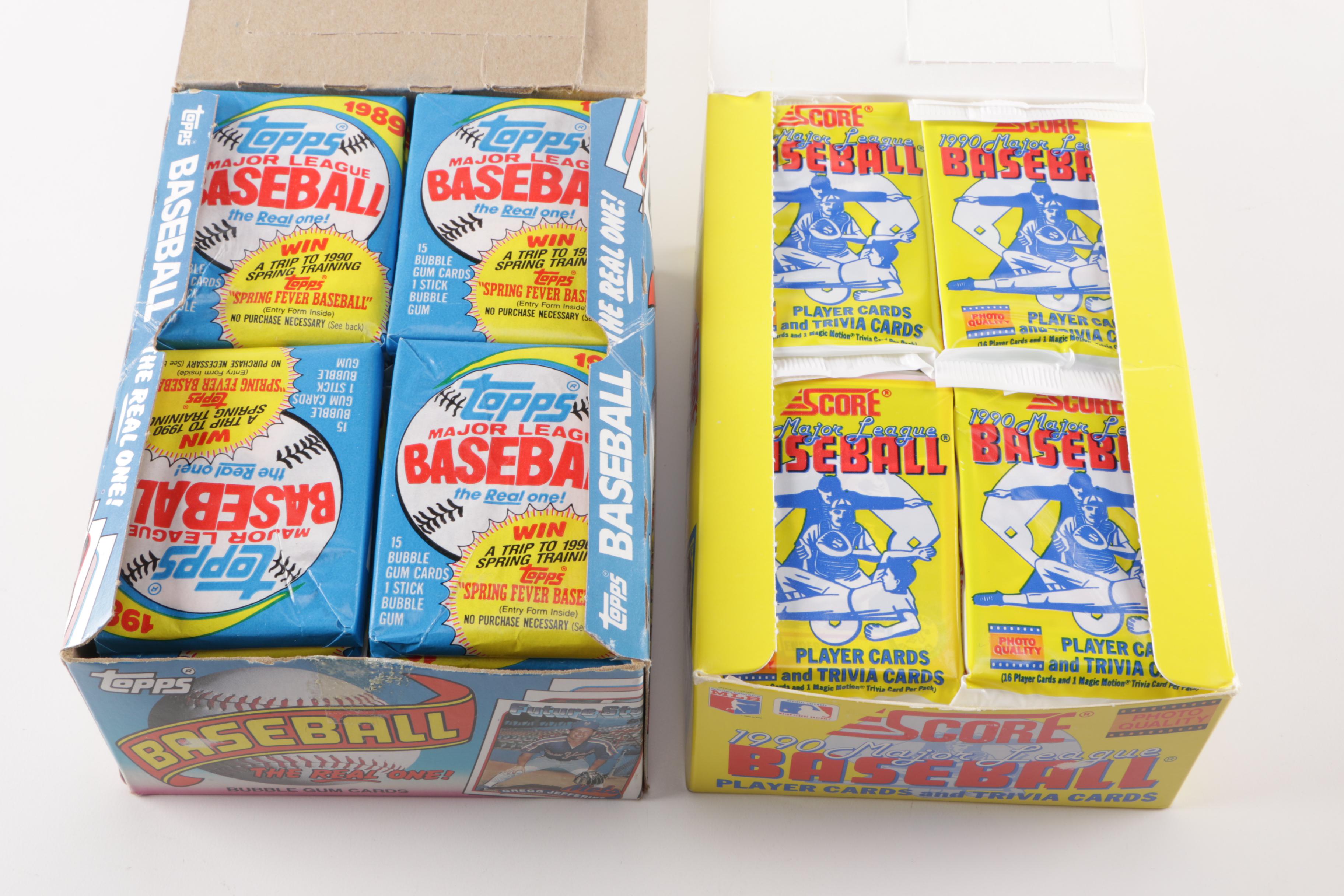 Baseball Card Boxes with Unopened Packs