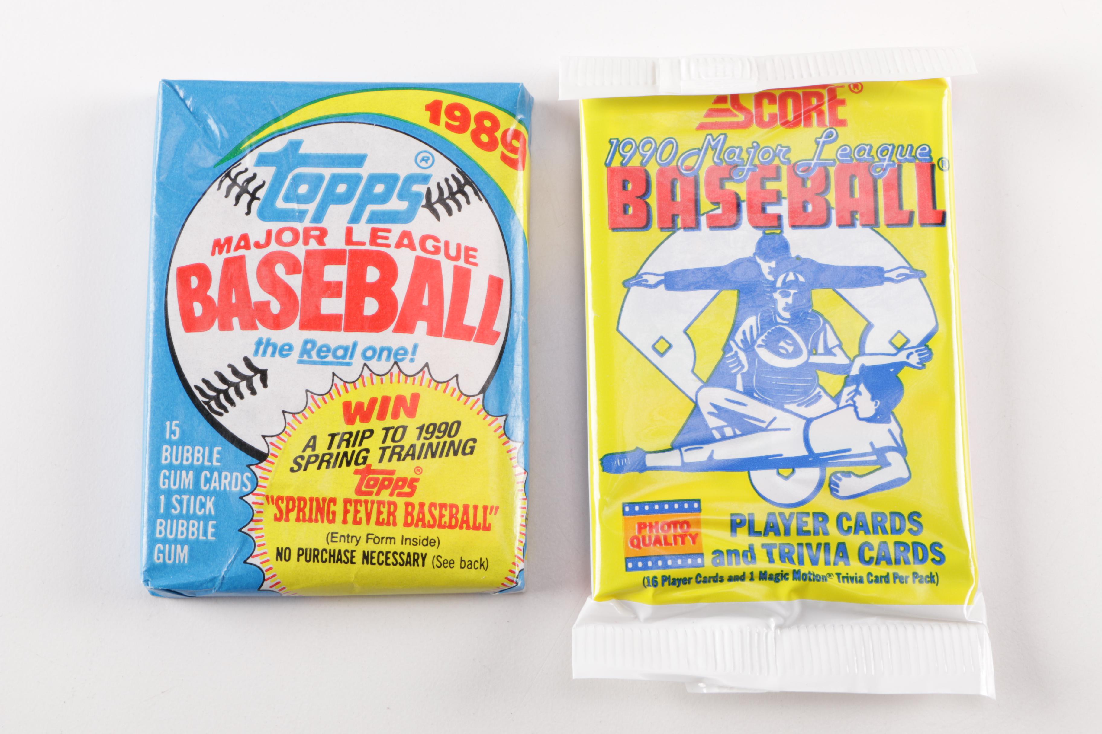 Baseball Card Boxes with Unopened Packs