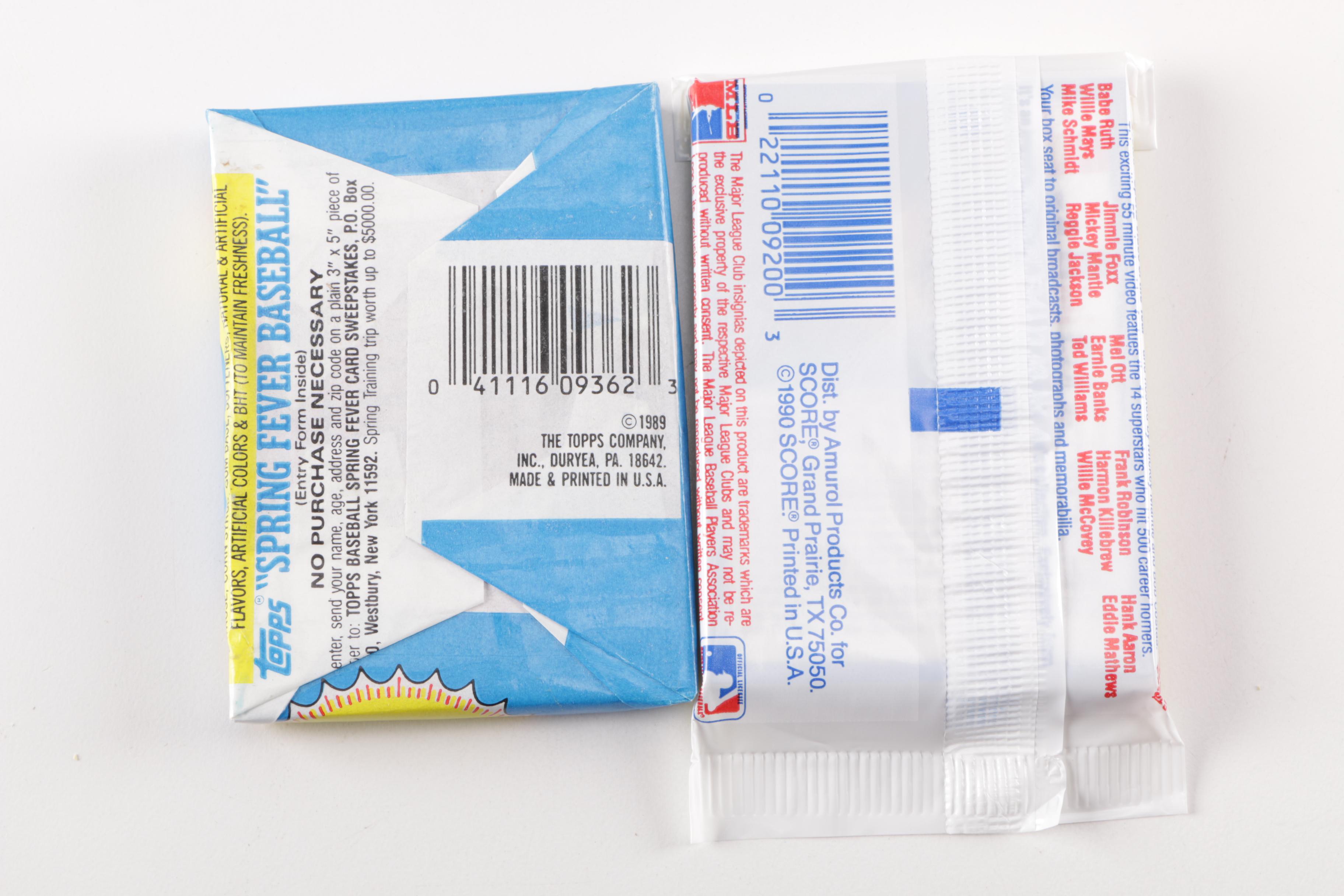 Baseball Card Boxes with Unopened Packs