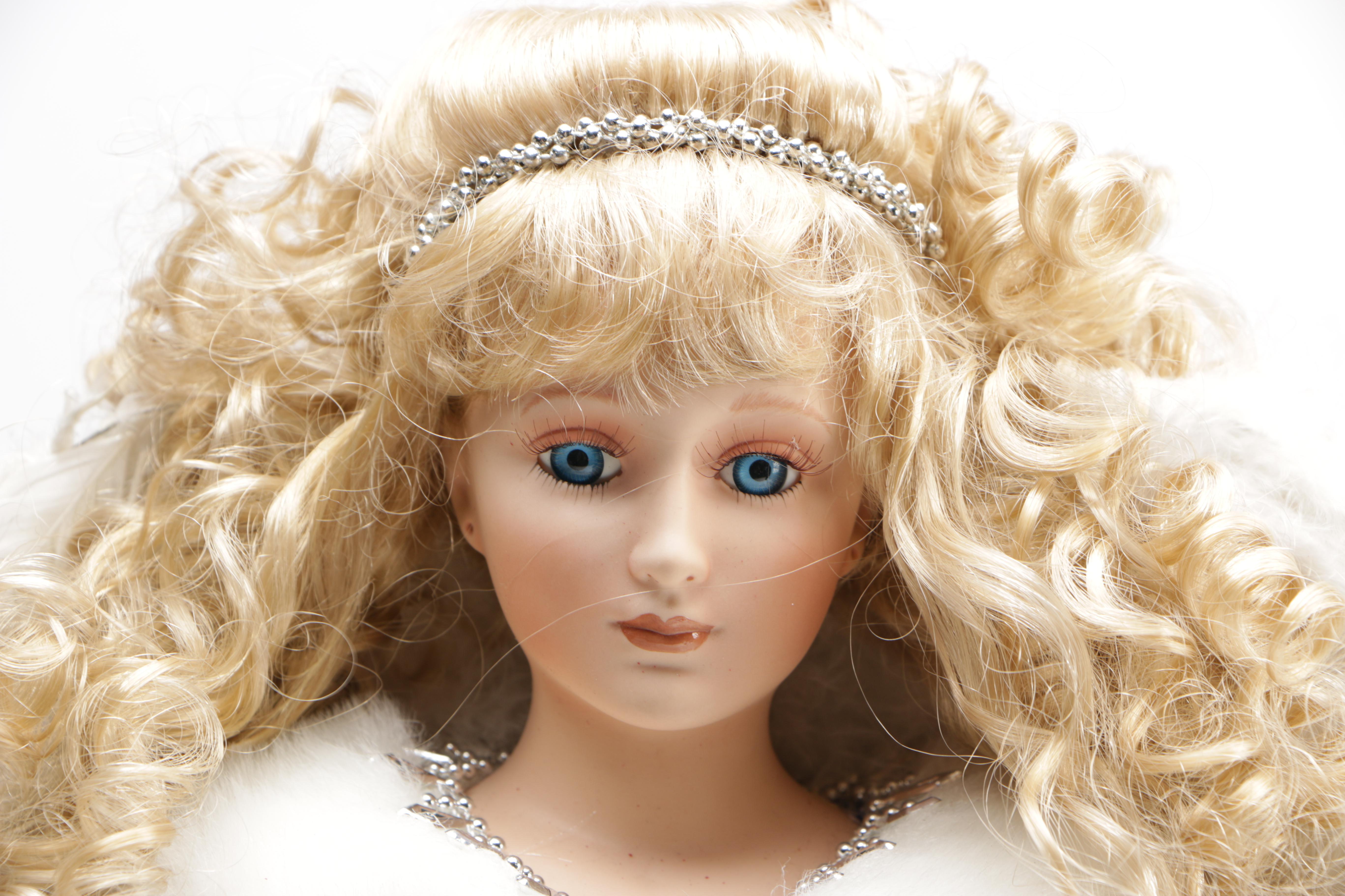 Porcelain Angel Tree Topper Doll