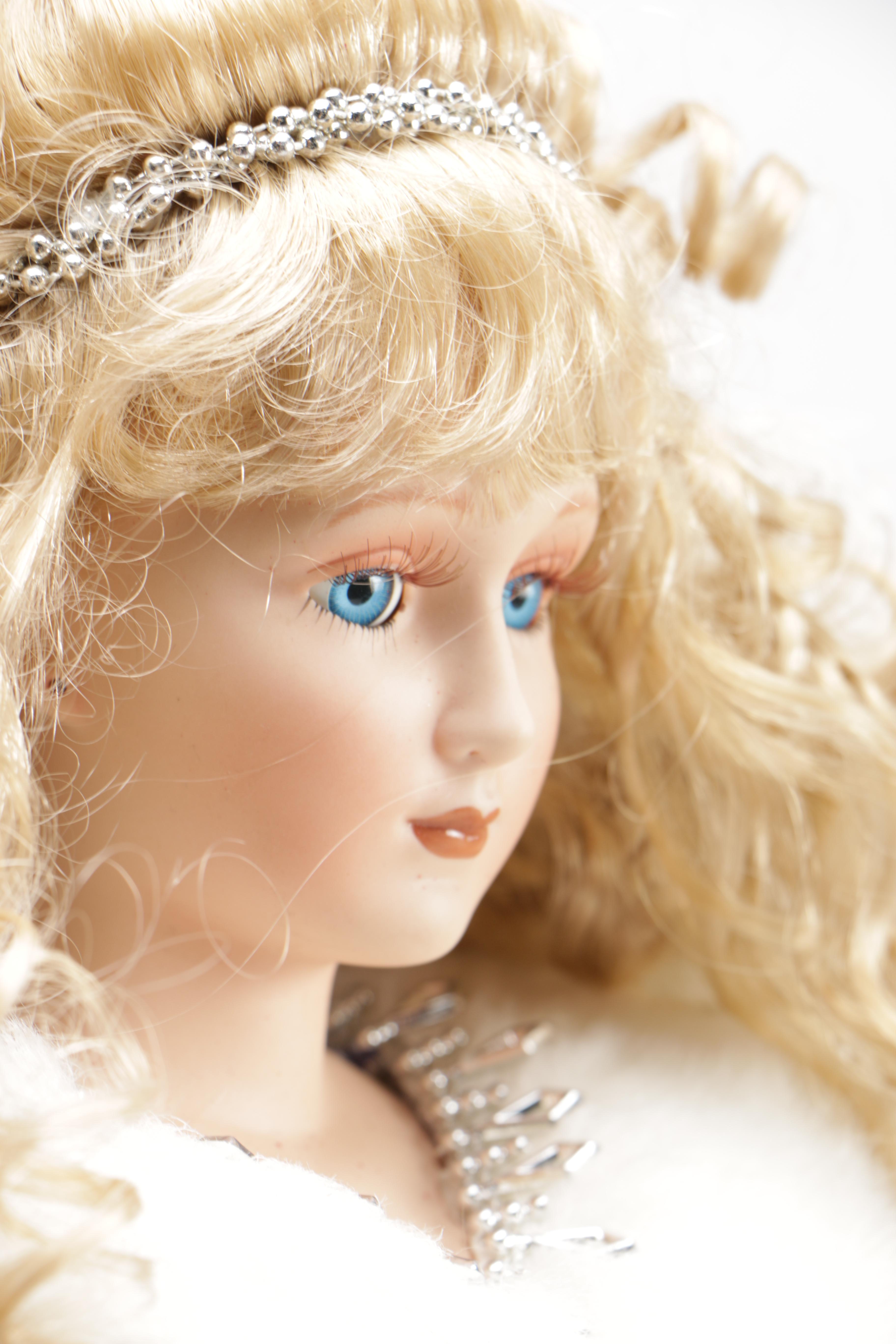 Porcelain Angel Tree Topper Doll