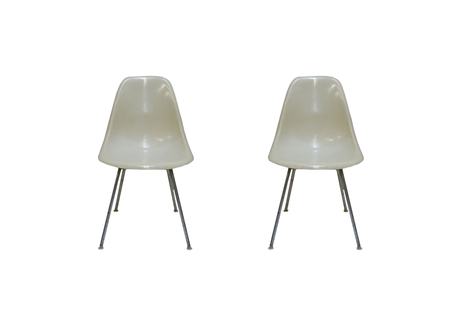 Two Eames Shell Chairs by Herman Miller