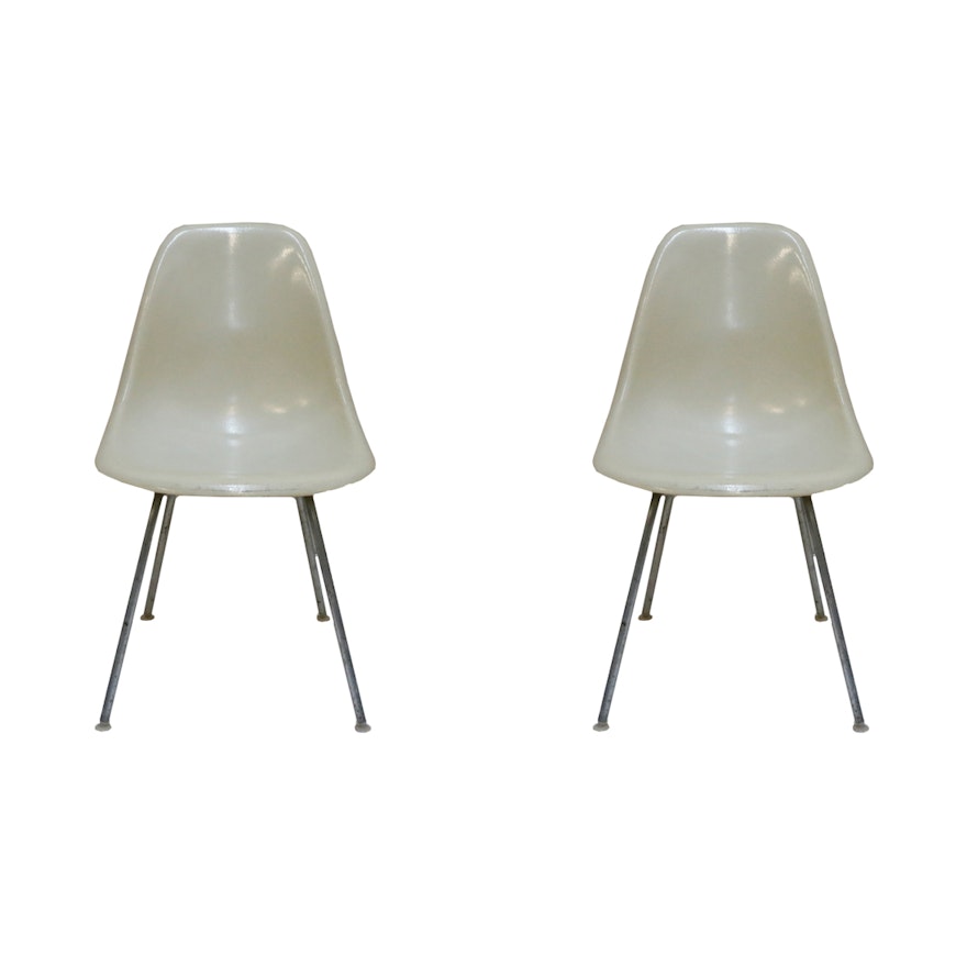 Two Eames Shell Chairs by Herman Miller
