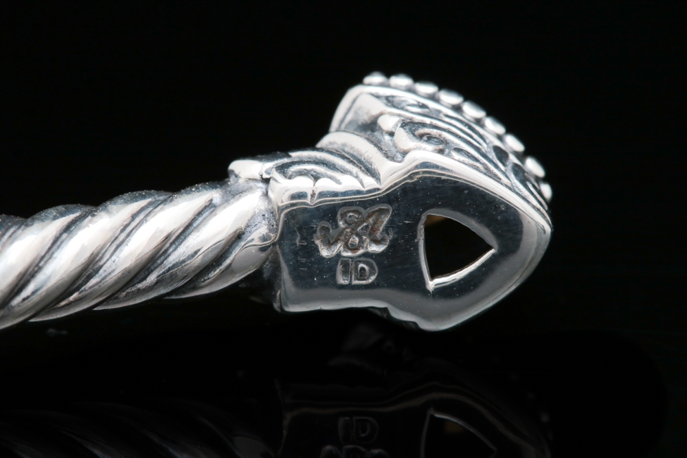 Robert Manse Sterling Silver, 18K Gold and Citrine Bangle Bracelet