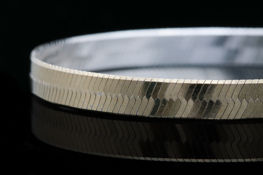 Sterling Silver Herringbone Two-Tone Bracelet