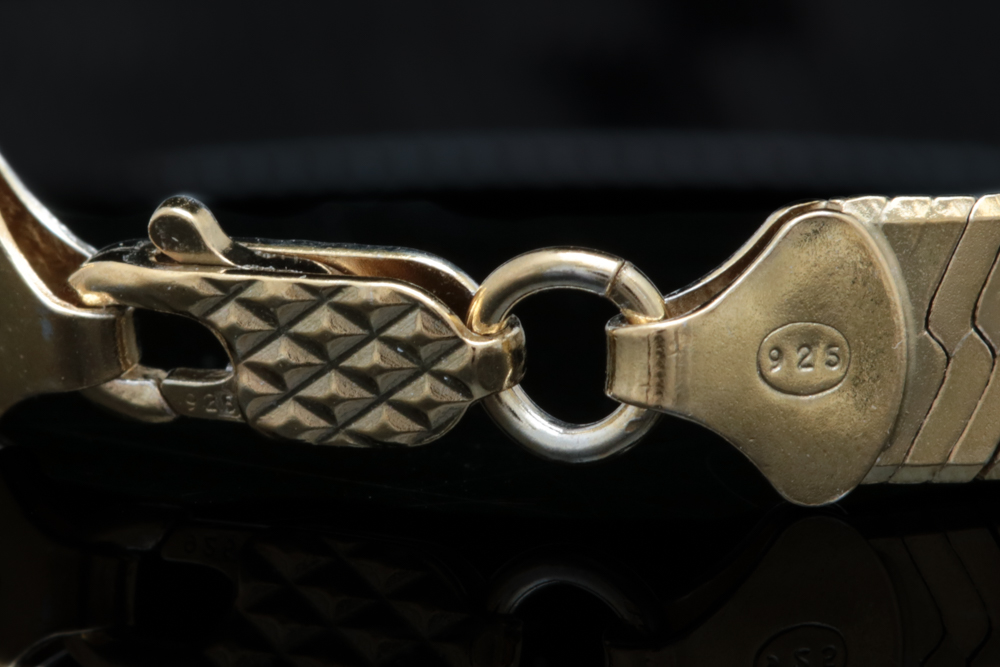 Sterling Silver Herringbone Two-Tone Bracelet