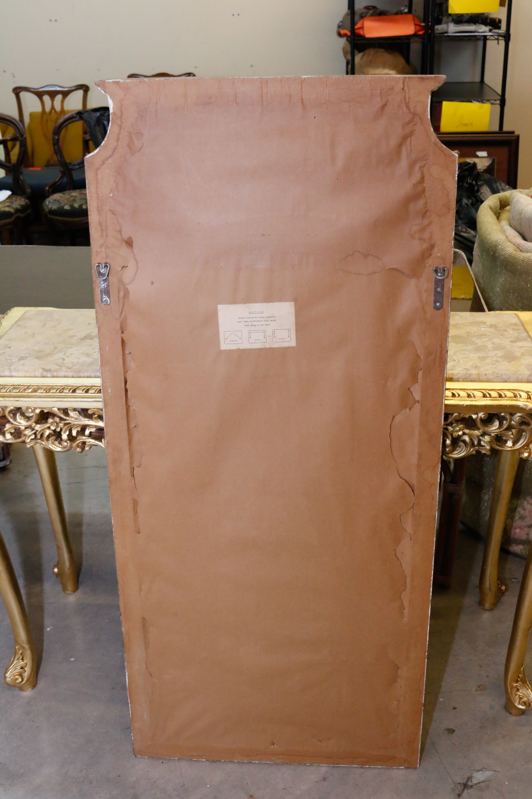 Gold Toned Wooden Ornate Wall Mirror